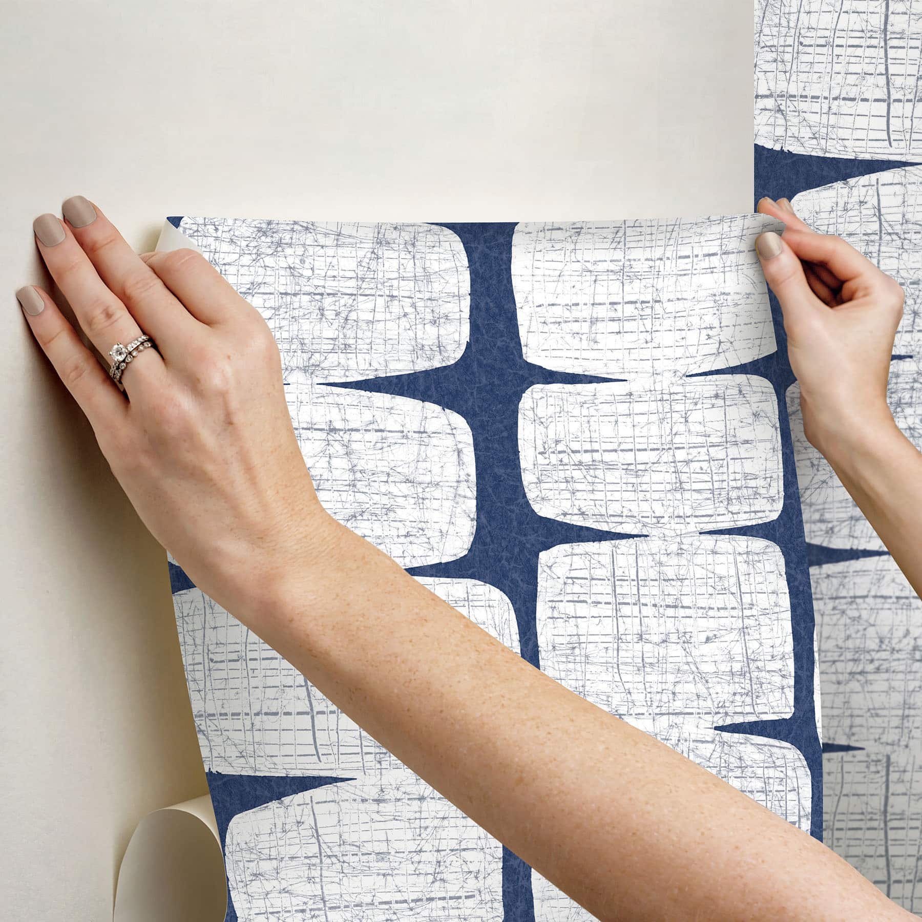 RoomMates Blue Mid-Century Beads Peel & Stick Wallpaper