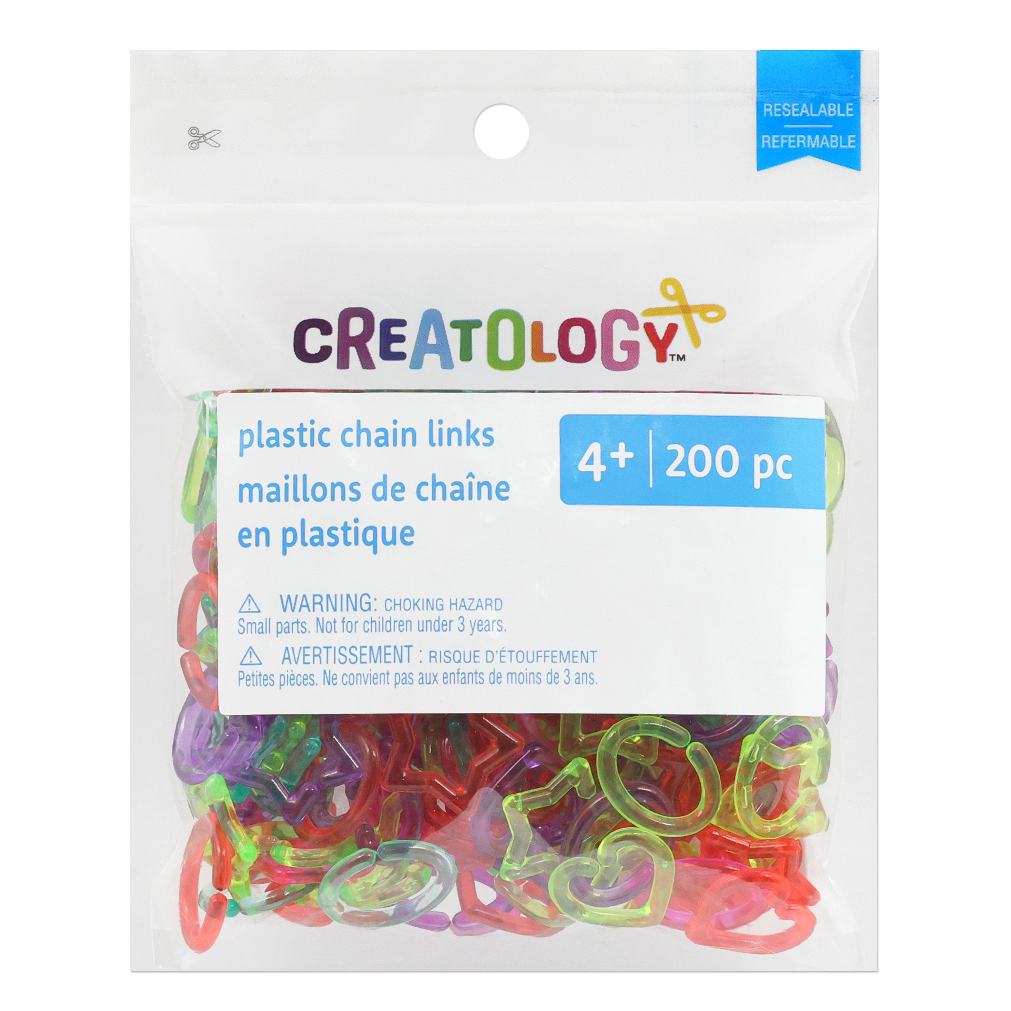 12 Packs: 200 ct. (2,400 total) Rainbow Heart, Star &#x26; Circle Chain Links by Creatology&#x2122;