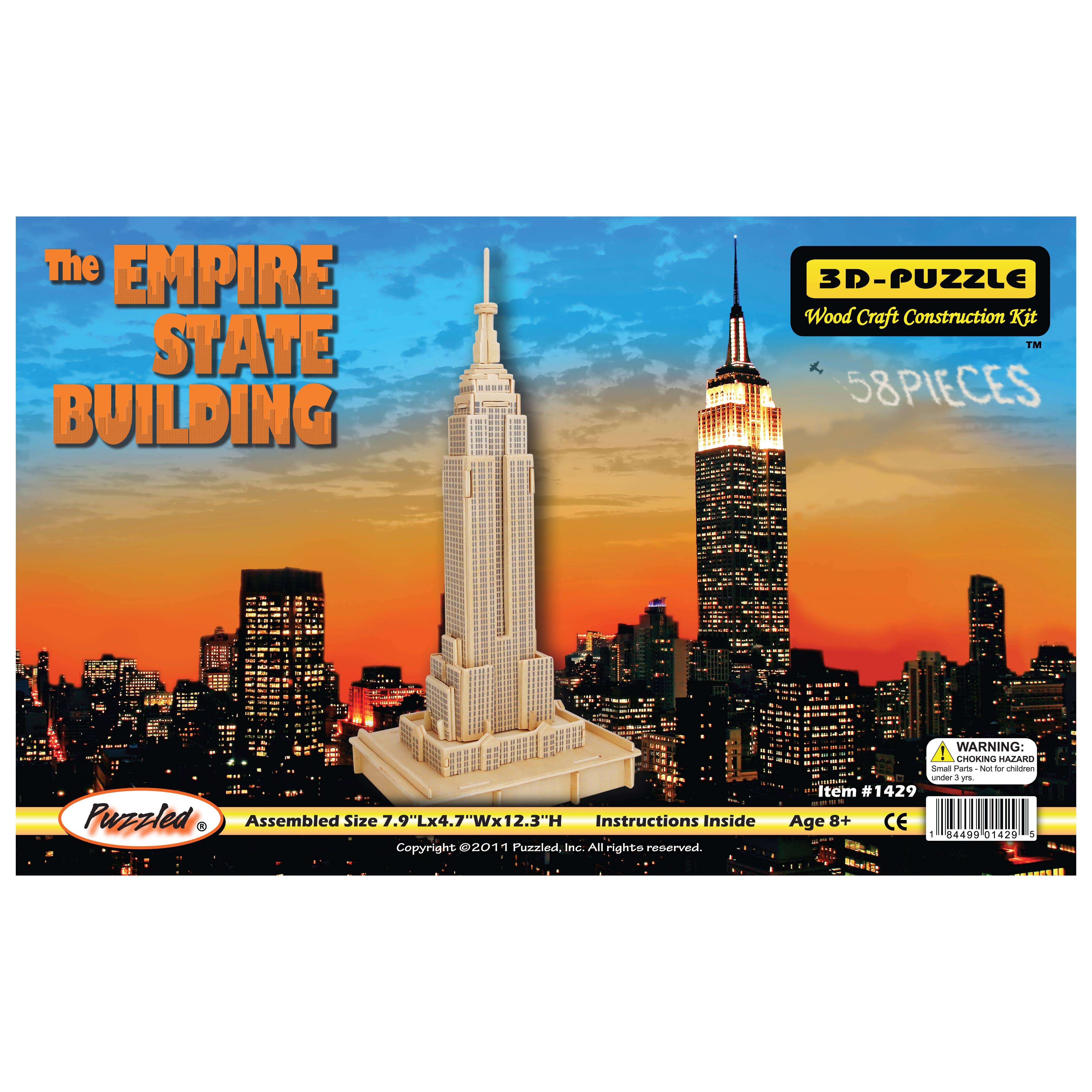The Empire State Building Natural Wood 58 Piece 3D Puzzle