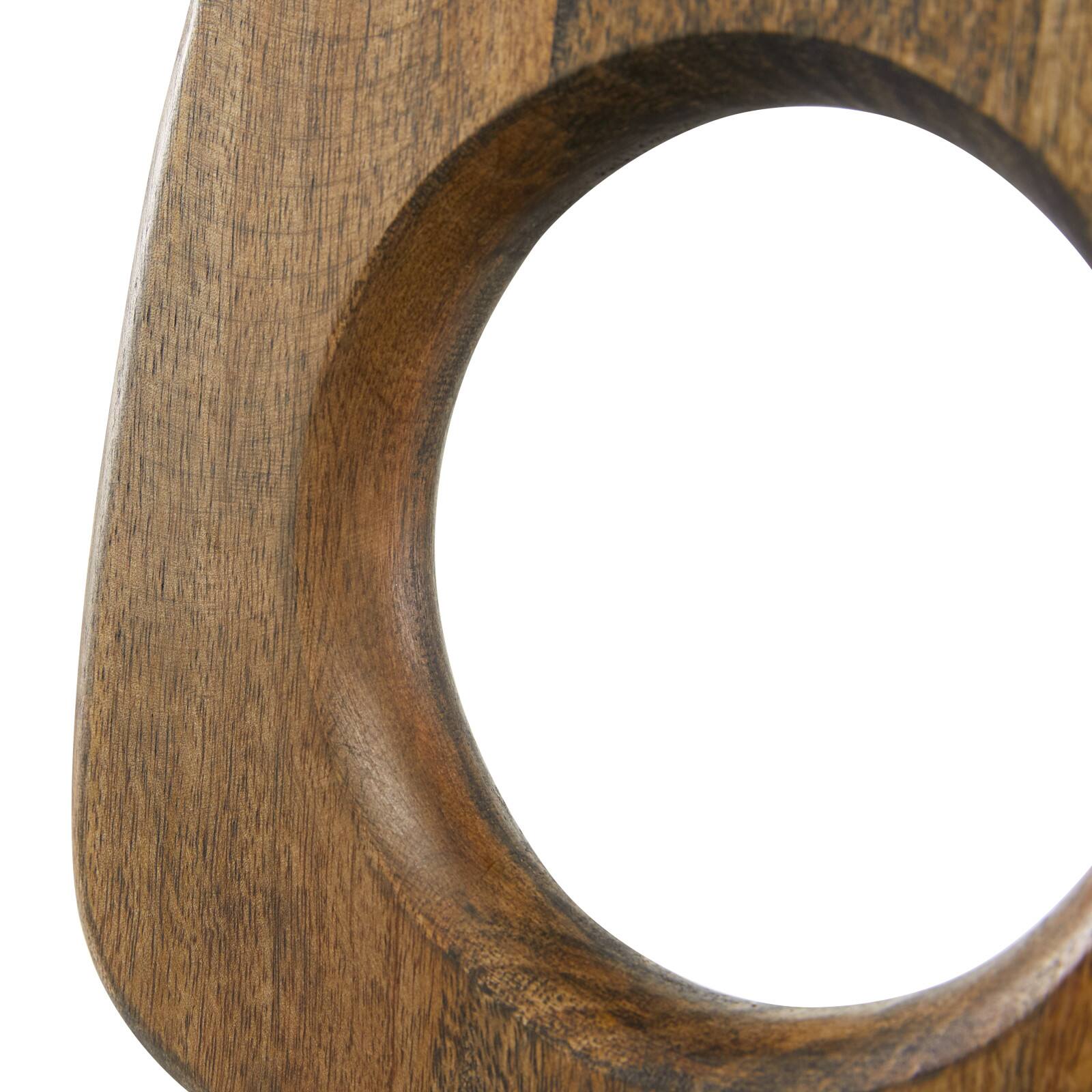18&#x22; Brown Mango Wood Modern Sculpture