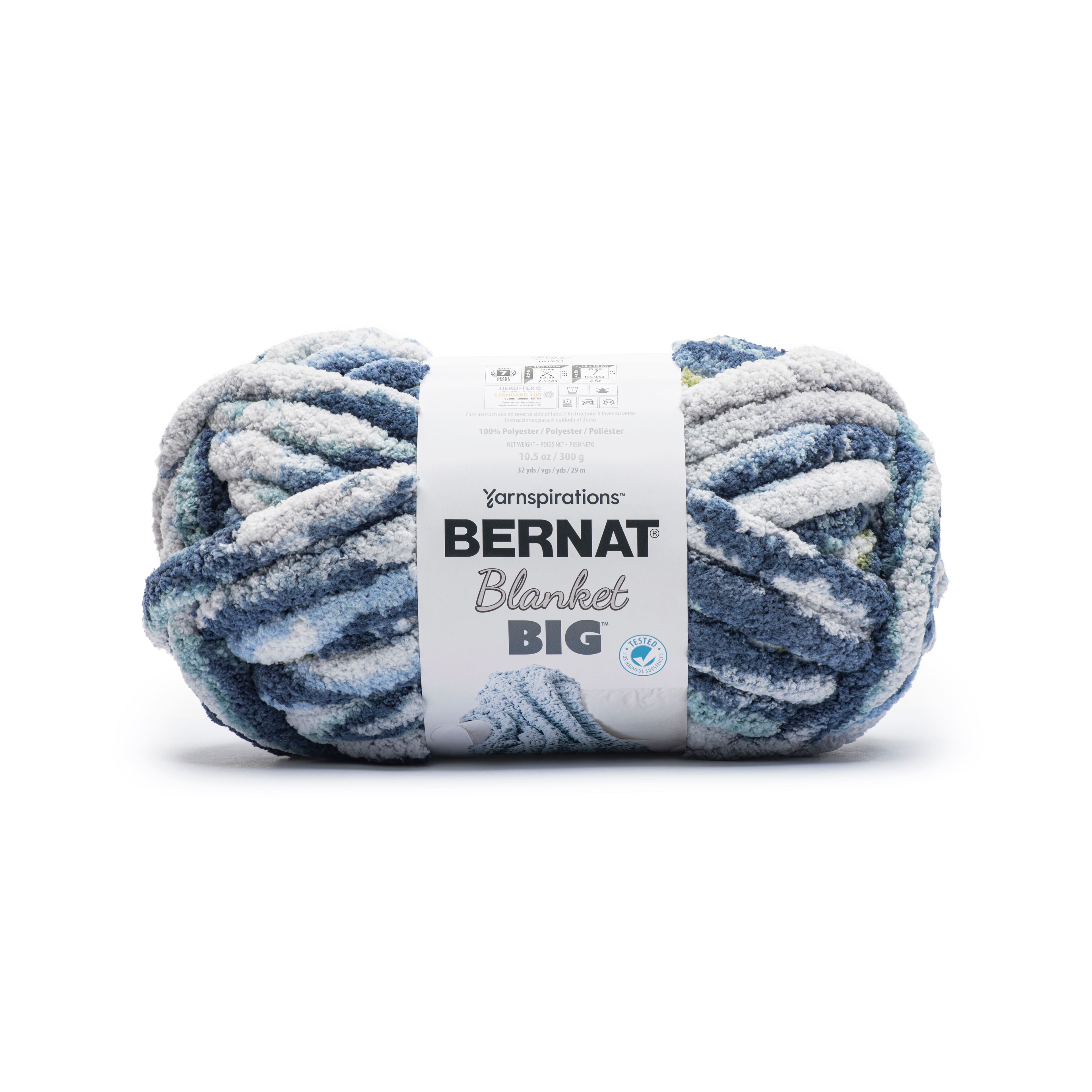 Yarnspirations Bernat Blanket Big Yarn Blue Splash 10.5 oz