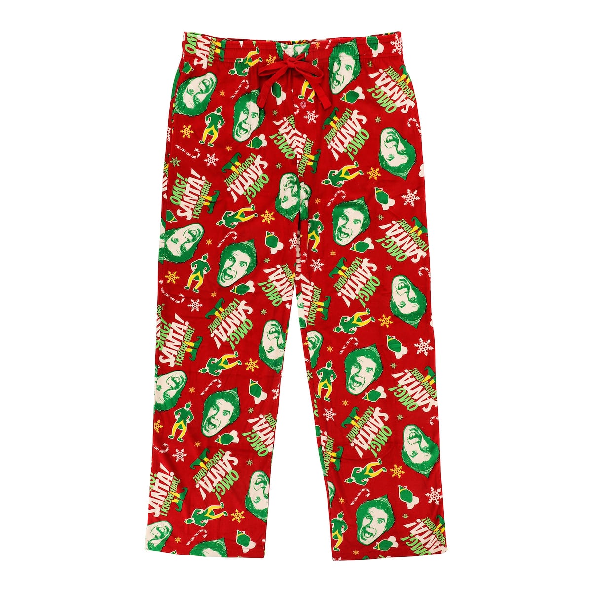 Elf™ OMG! Santa! Red Adult Fleece Pajama Sleep Pants