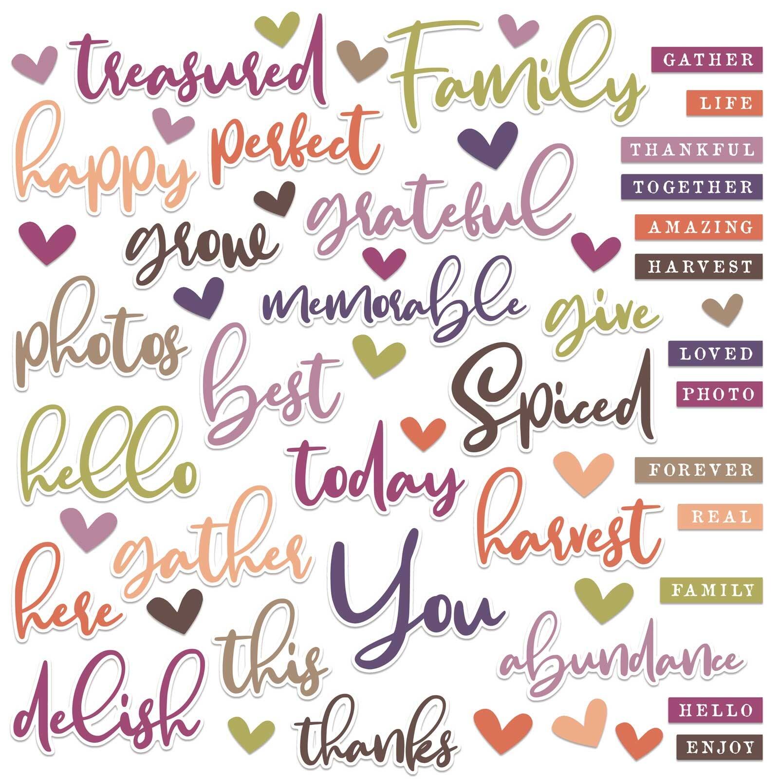 49 And Market ARToptions Plum Grove Chipboard Word Set