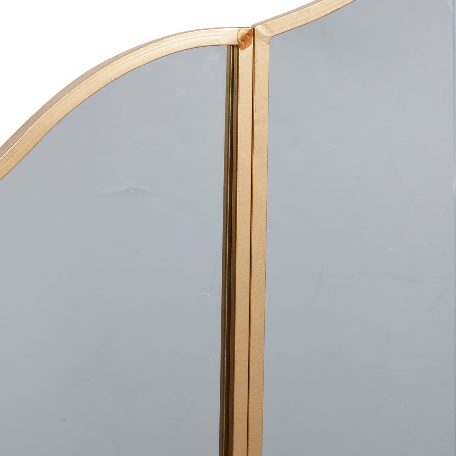 31'' Gold Traditional Metal Trifold Wall Mirror