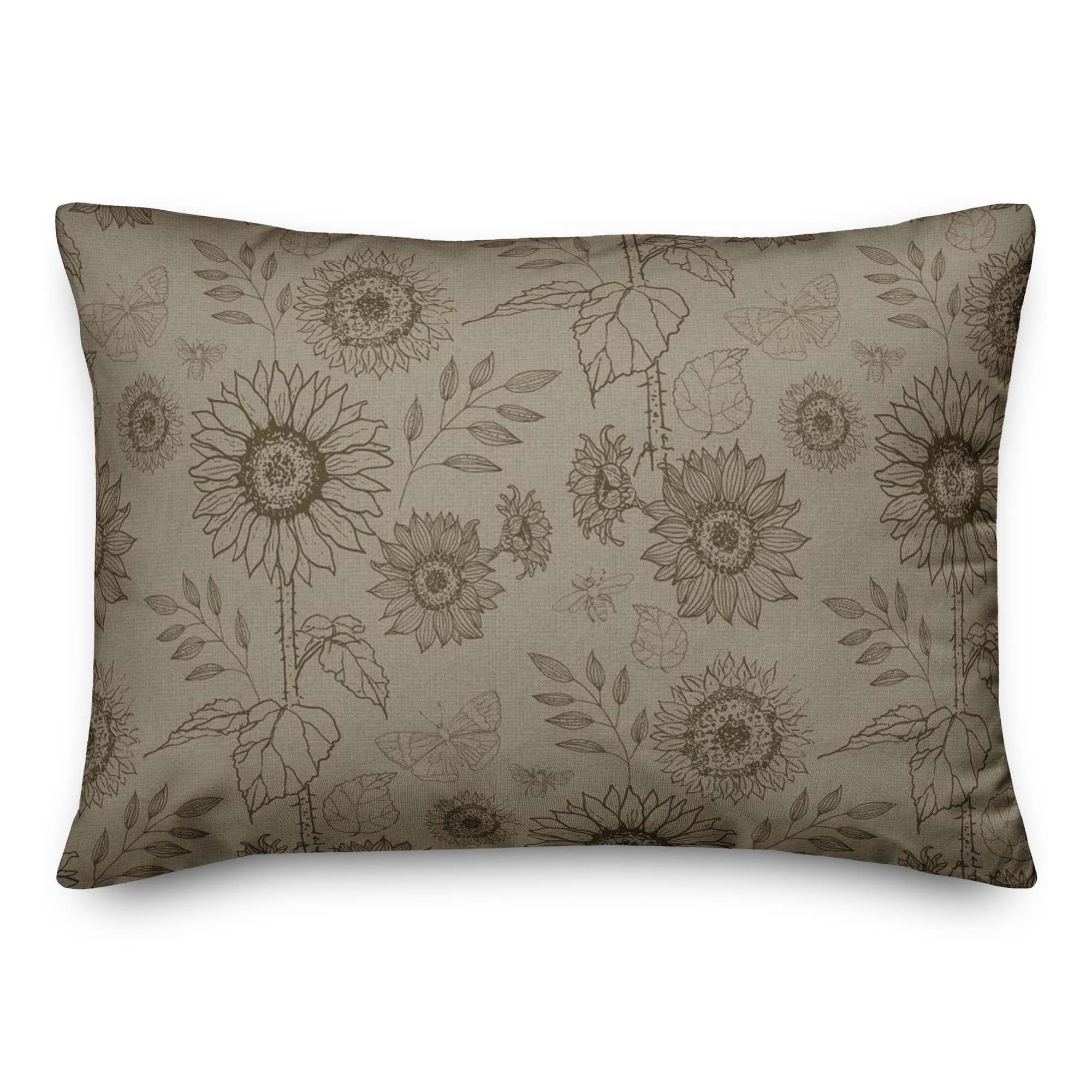 Sunflower Icons Throw Pillow