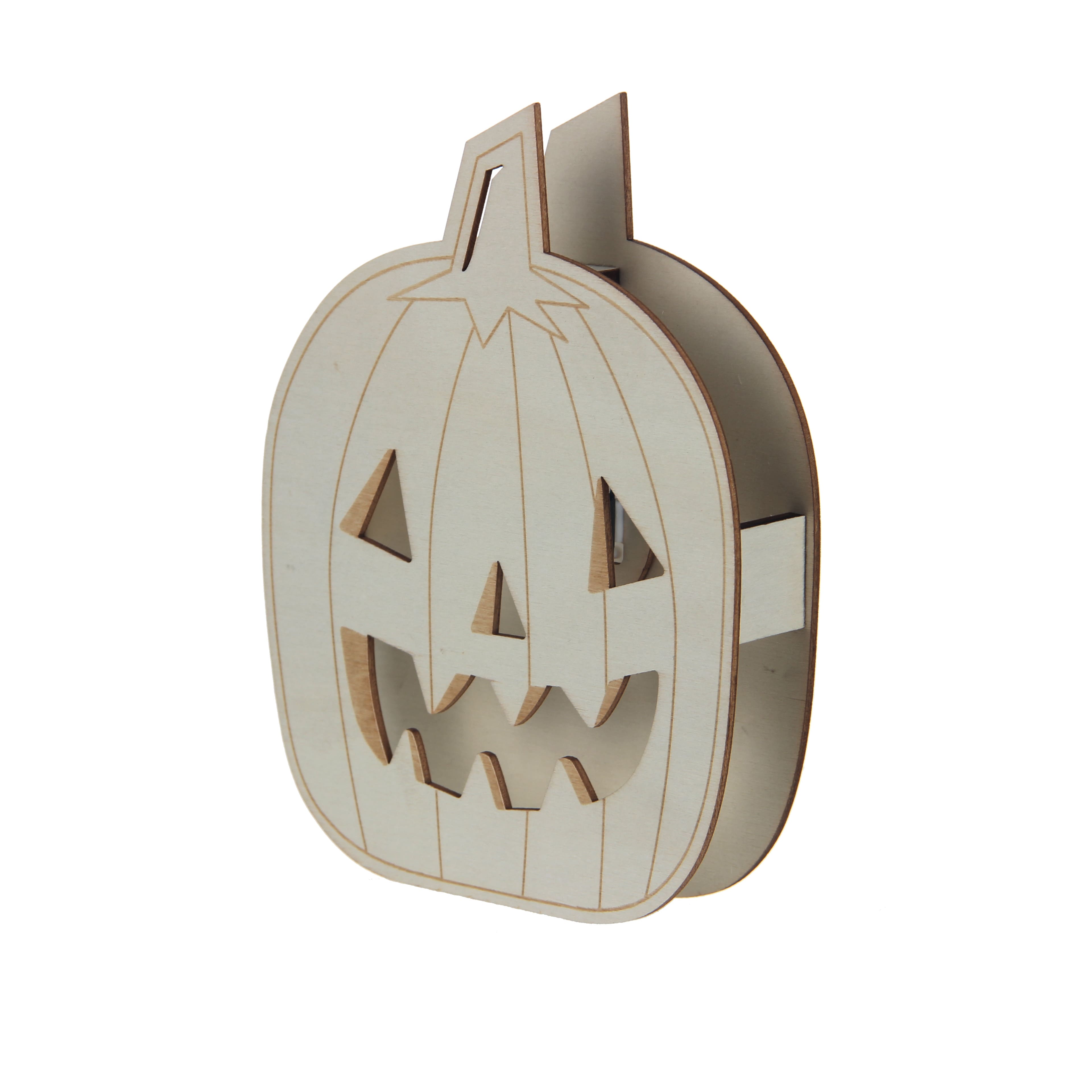 7&#x22; Pumpkin DIY LED Plywood D&#xE9;cor by Make Market&#xAE;
