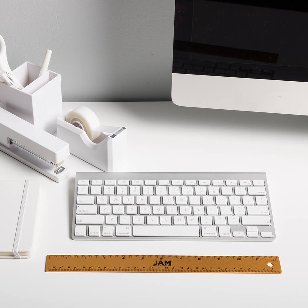 JAM Paper Metallic Stainless Steel Ruler