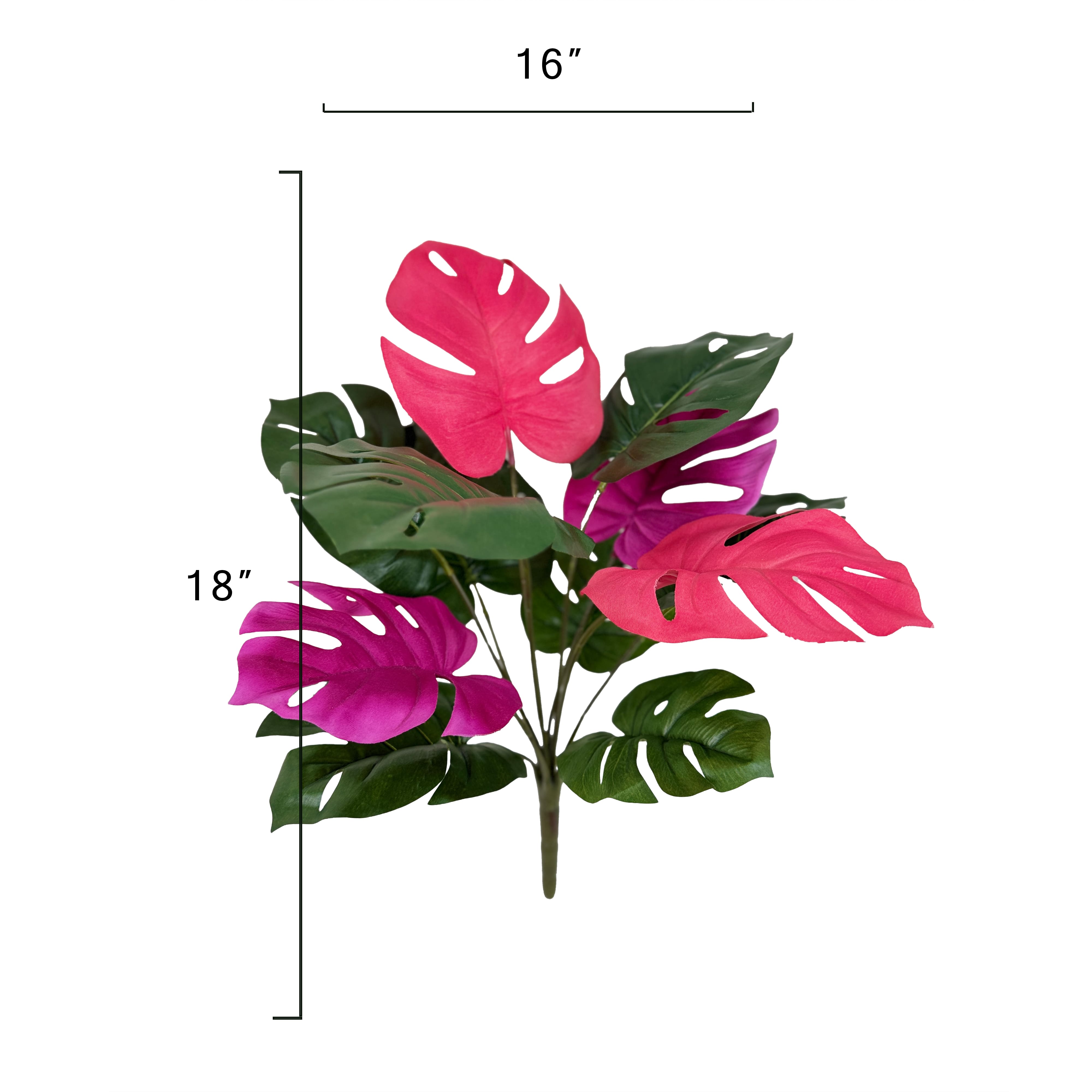 19&#x22; Pink &#x26; Green Monstera Bush by Ashland&#xAE;