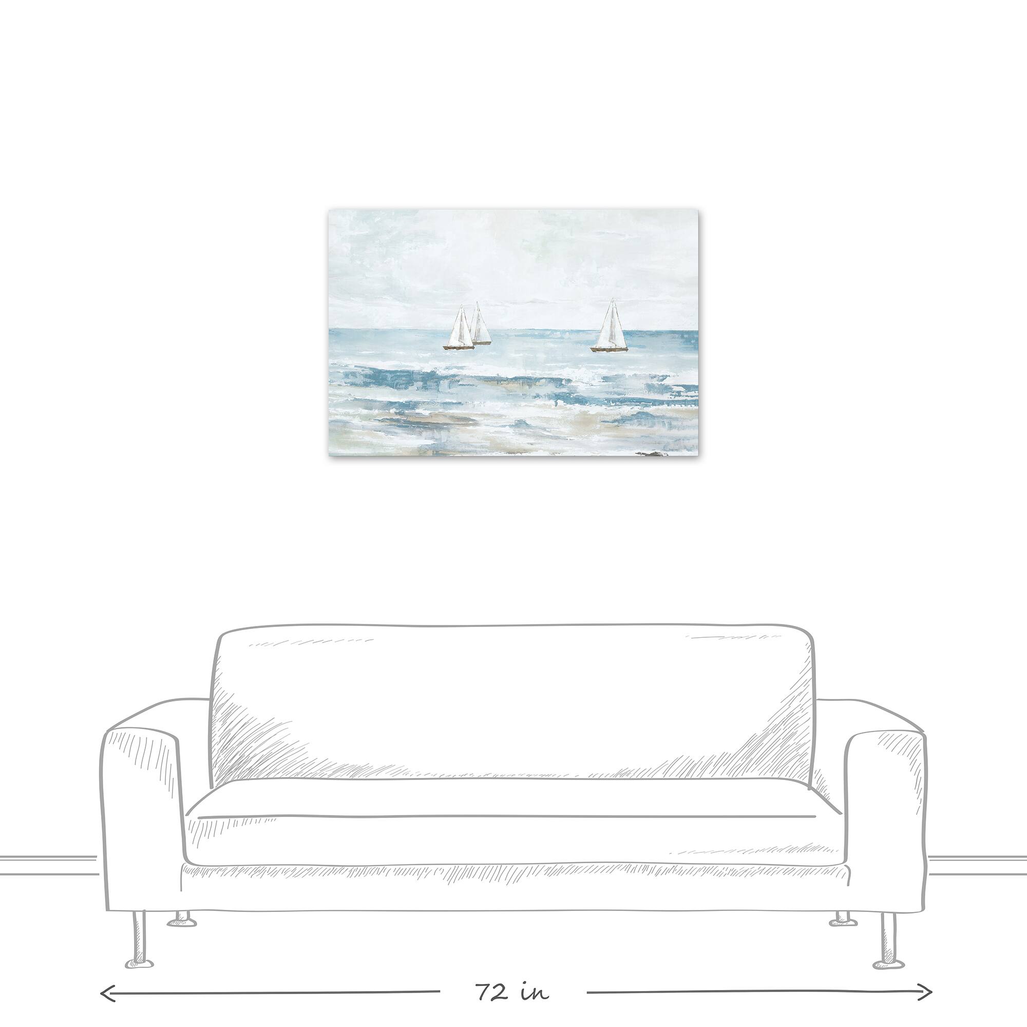 Painted Abstract Seascape Canvas Wall Art