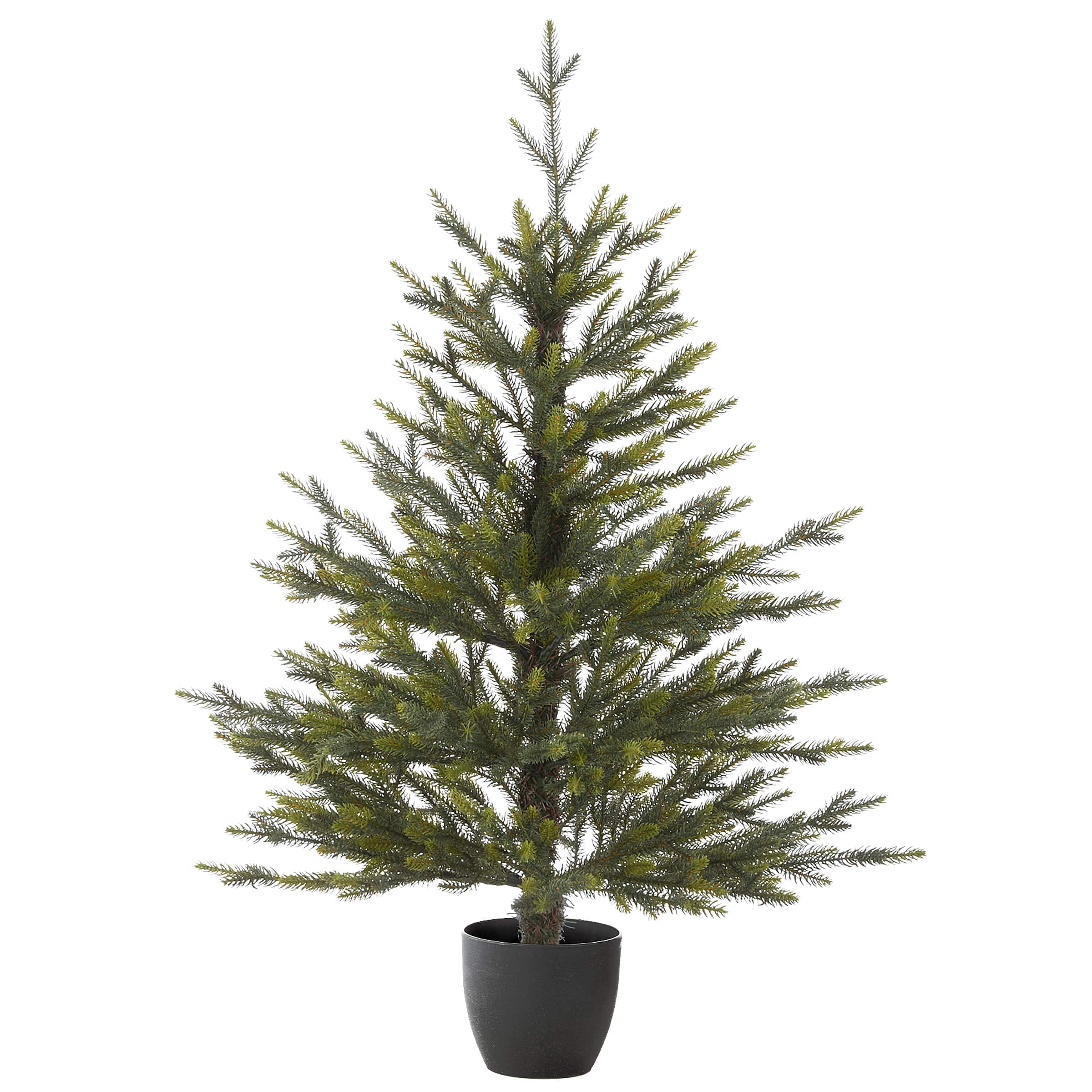 3ft. Woodward Pine Artificial Christmas Tree In Black Pot