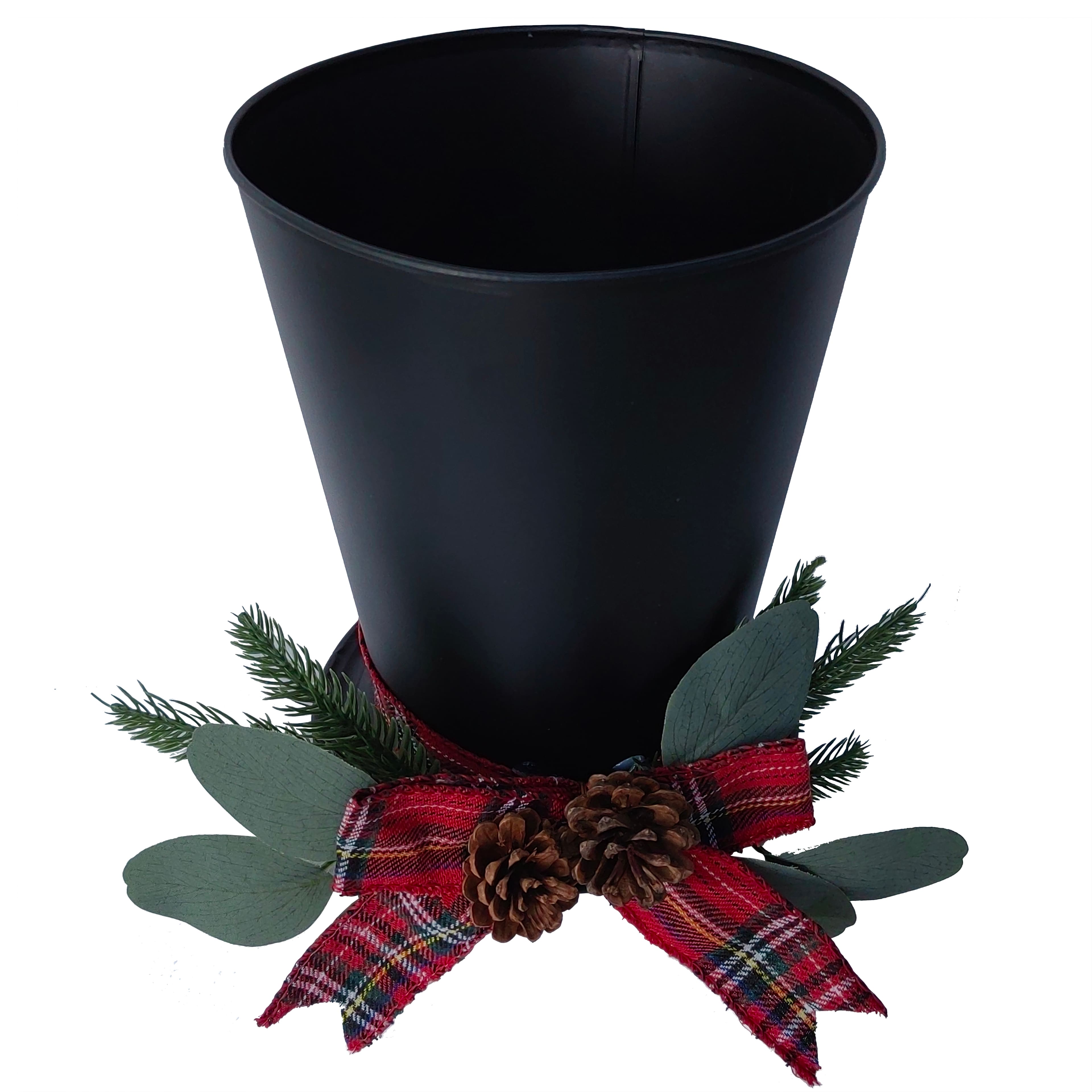 9&#x22; Black Snowman Hat Metal Container by Ashland&#xAE;