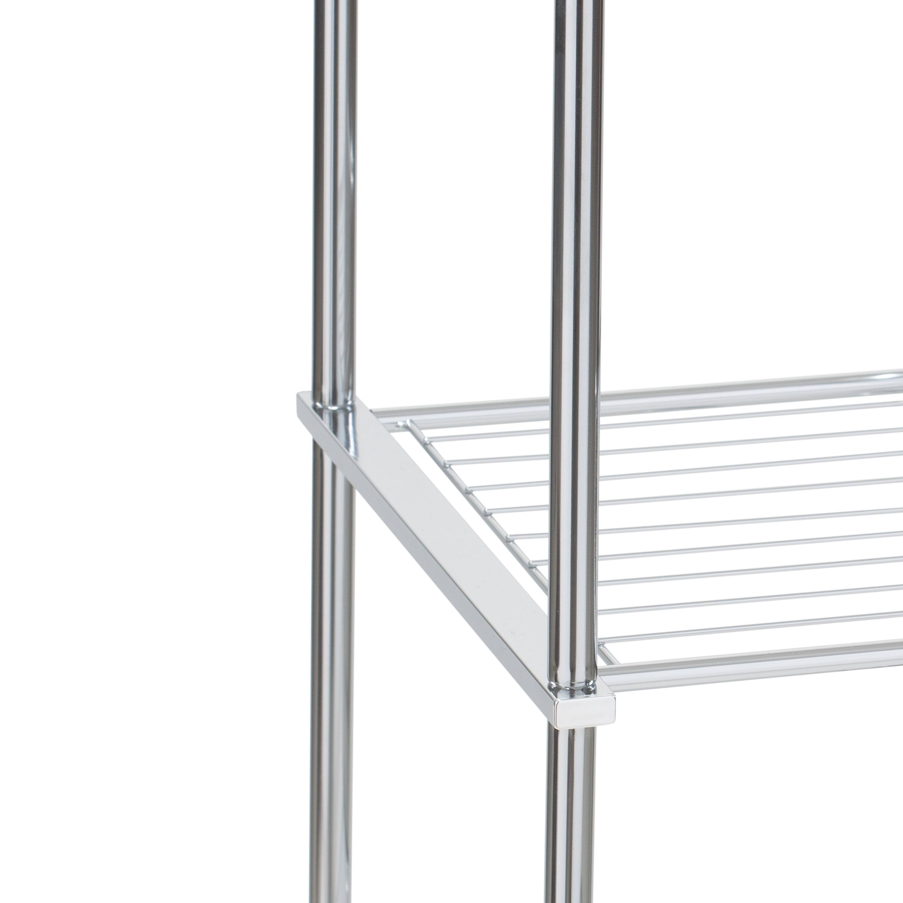 Organize It All 40" Metro Chrome 4-Tier Freestanding Shelving Tower