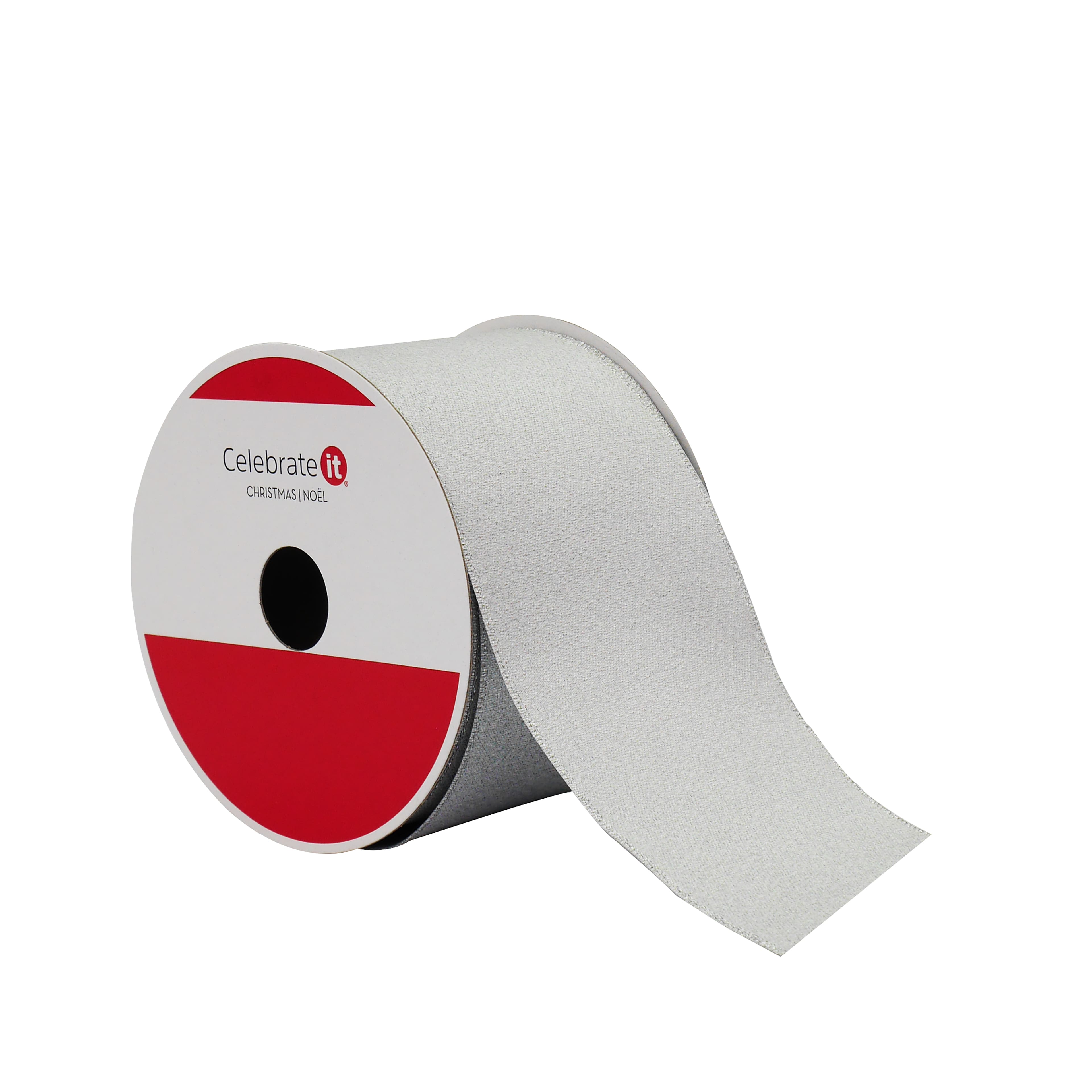 2.5&#x22; x 20ft. Silver Shimmer Wired Ribbon by Celebrate It&#xAE;