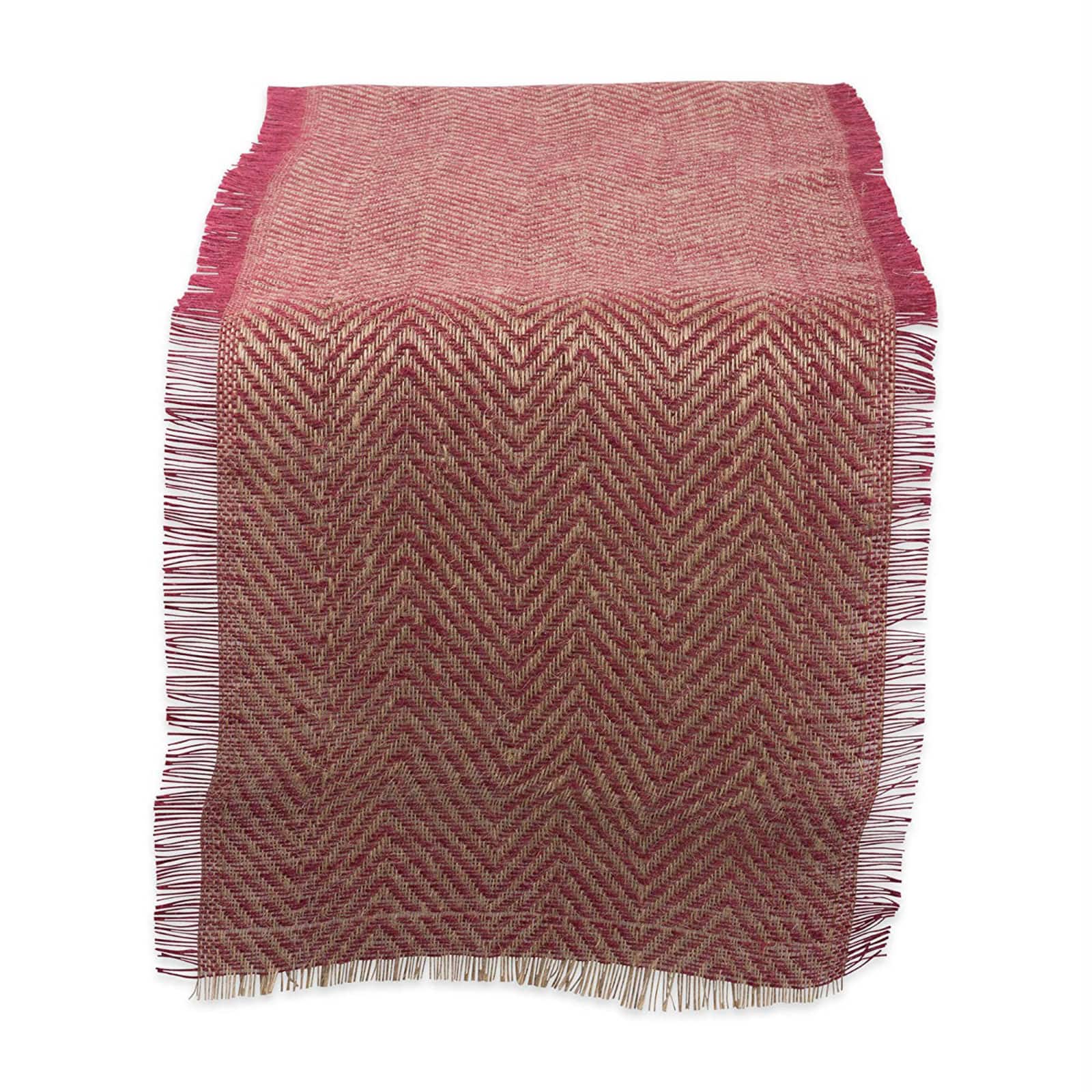 DII® 72" Barn Red Chevron Burlap Table Runner