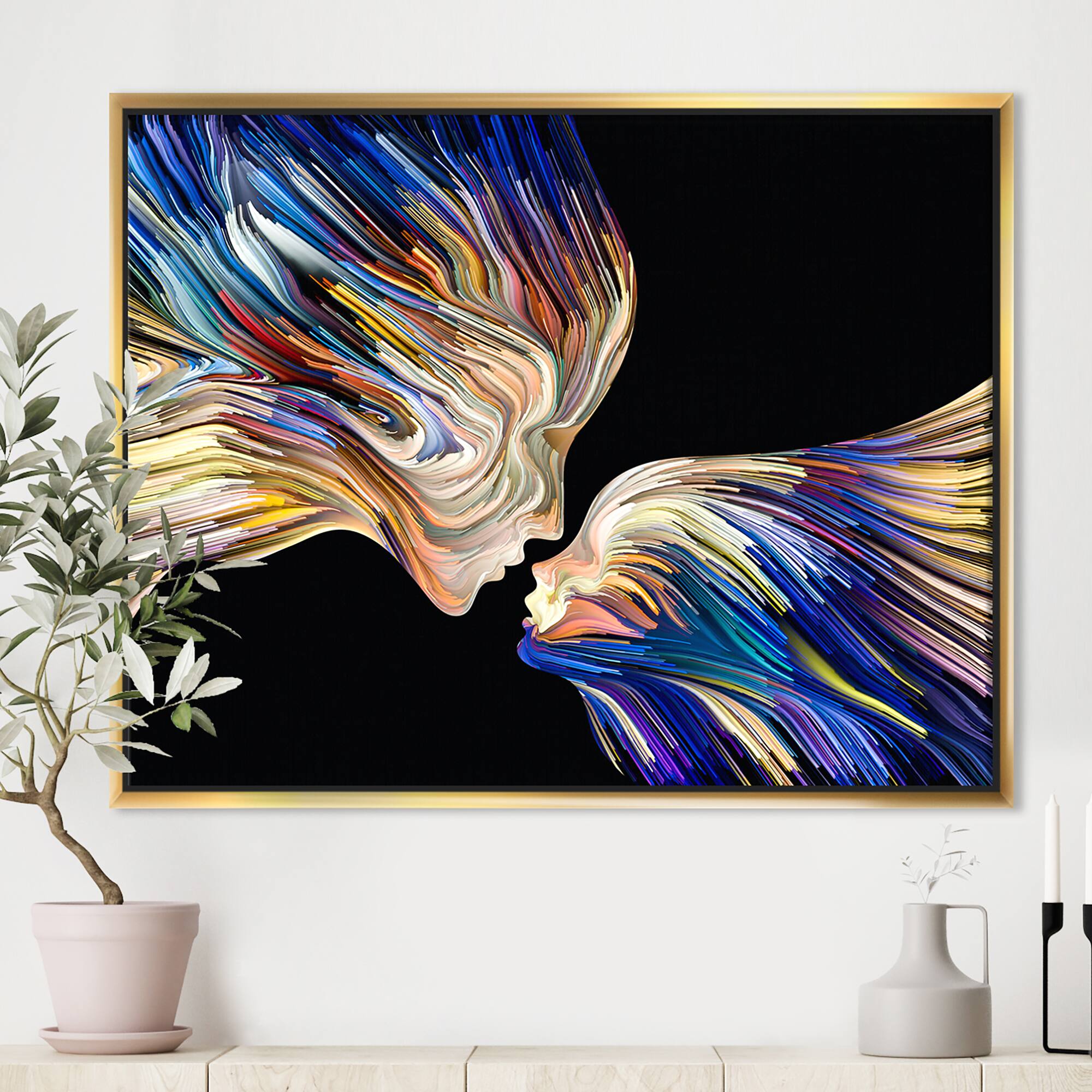 Designart - Metaphorical Mind Painting - Sensual Framed Canvas Art Print