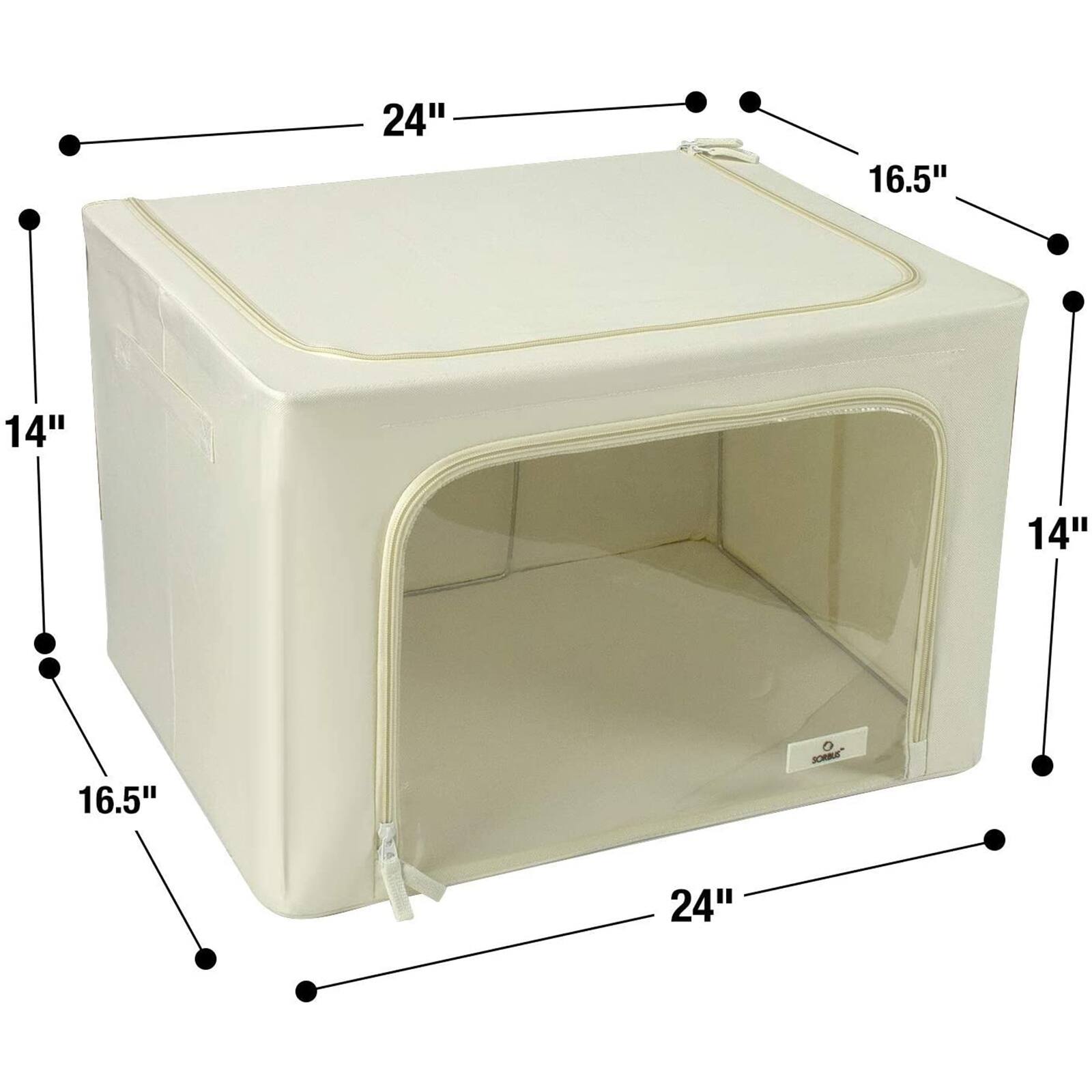 Sorbus Large Foldable & Stackable Storage Bags with Windows Set