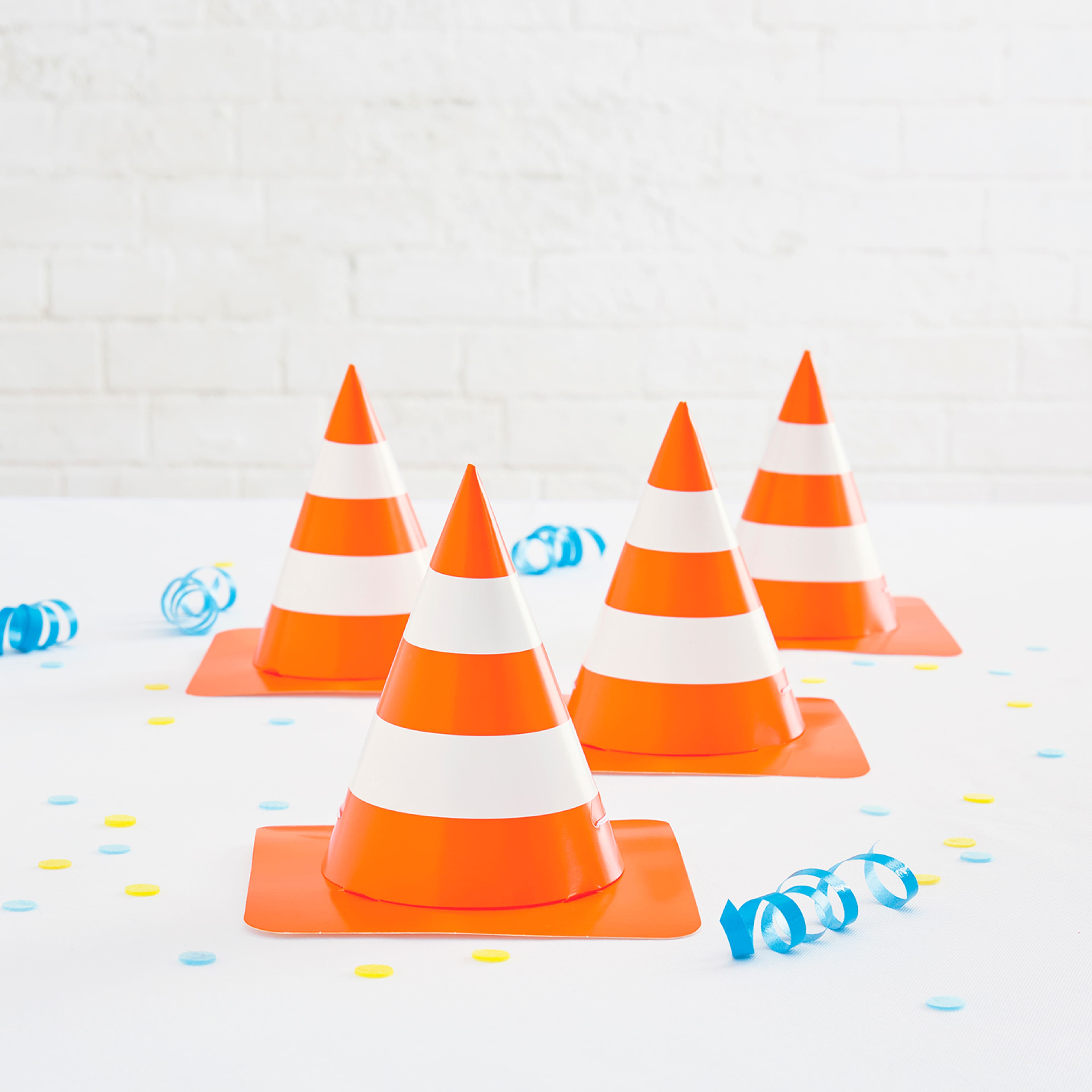 5&#x22; Orange &#x26; White Cone Party Hats, 6ct. by Celebrate It&#x2122;