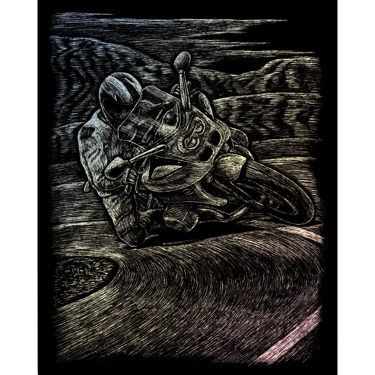 Royal &#x26; Langnickel&#xAE; Engraving Art&#x2122; Motorcycle Race Holographic Foil Kit