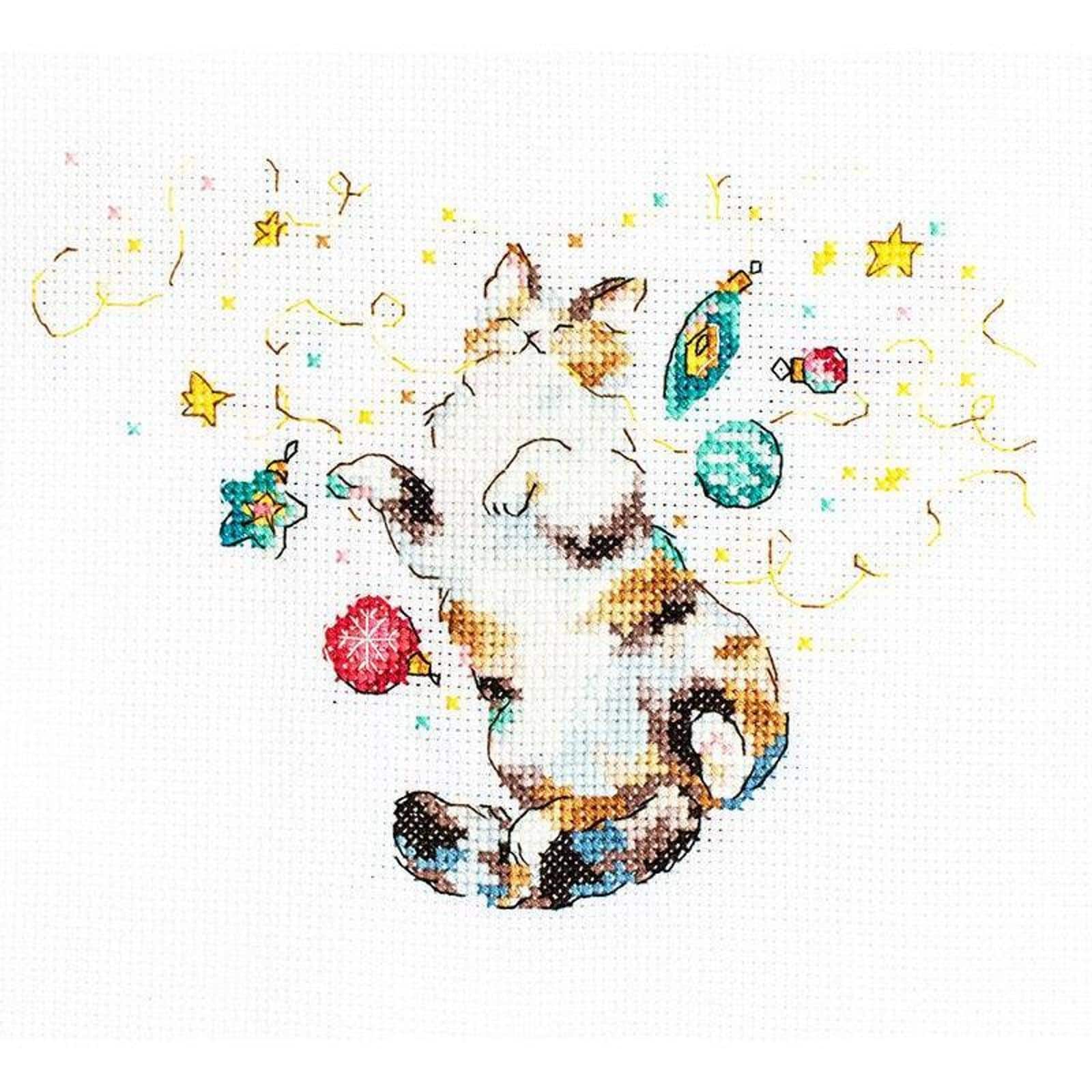 LetiStitch Cat&#x27;s Happiness Counted Cross Stitch Kit