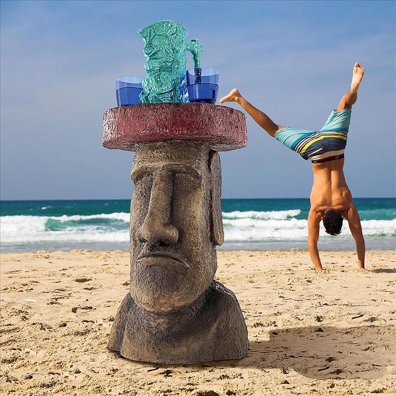 Design Toscano 20.5&#x22; Easter Island Polynesian Moai Sculptural Side Table