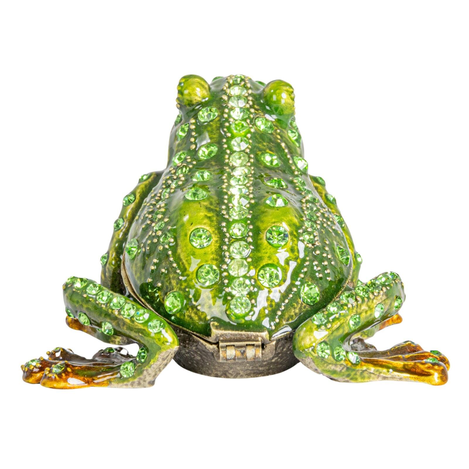 Hello Honey® 3" Green Jeweled Frog Trinket Box