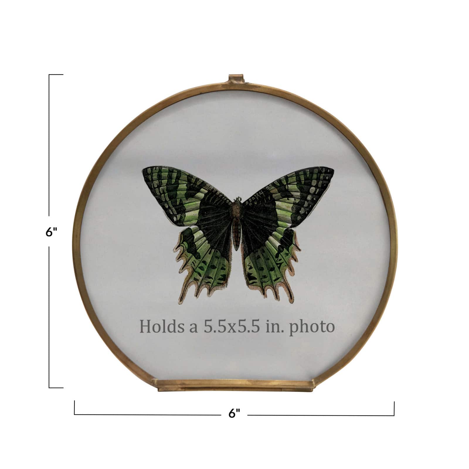 Hello Honey&#xAE; Brass &#x26; Glass 5.5&#x22; x 5.5&#x22; Photo Frame