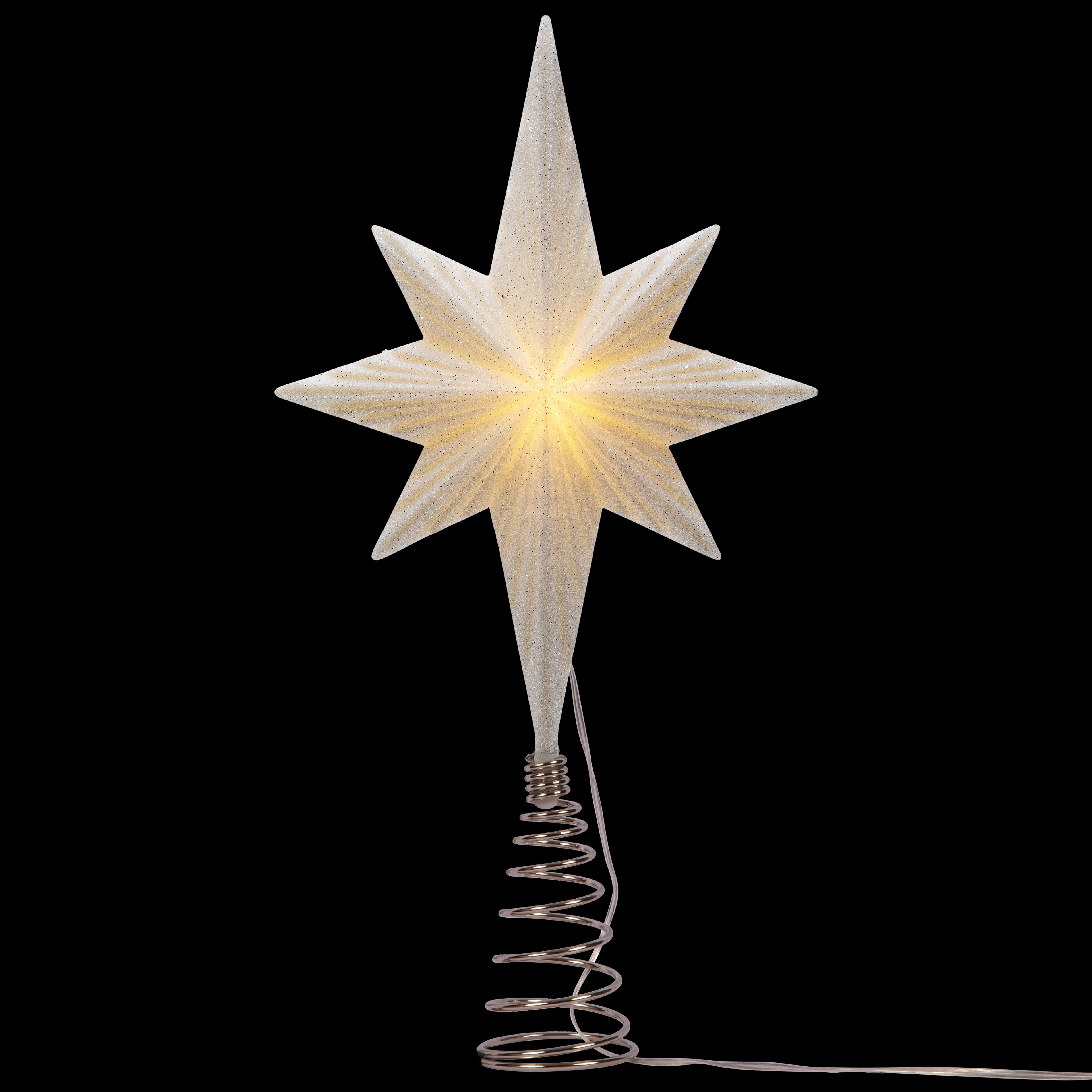 14.5&#x22; White Glitter Star LED Tree Topper by Ashland&#xAE;