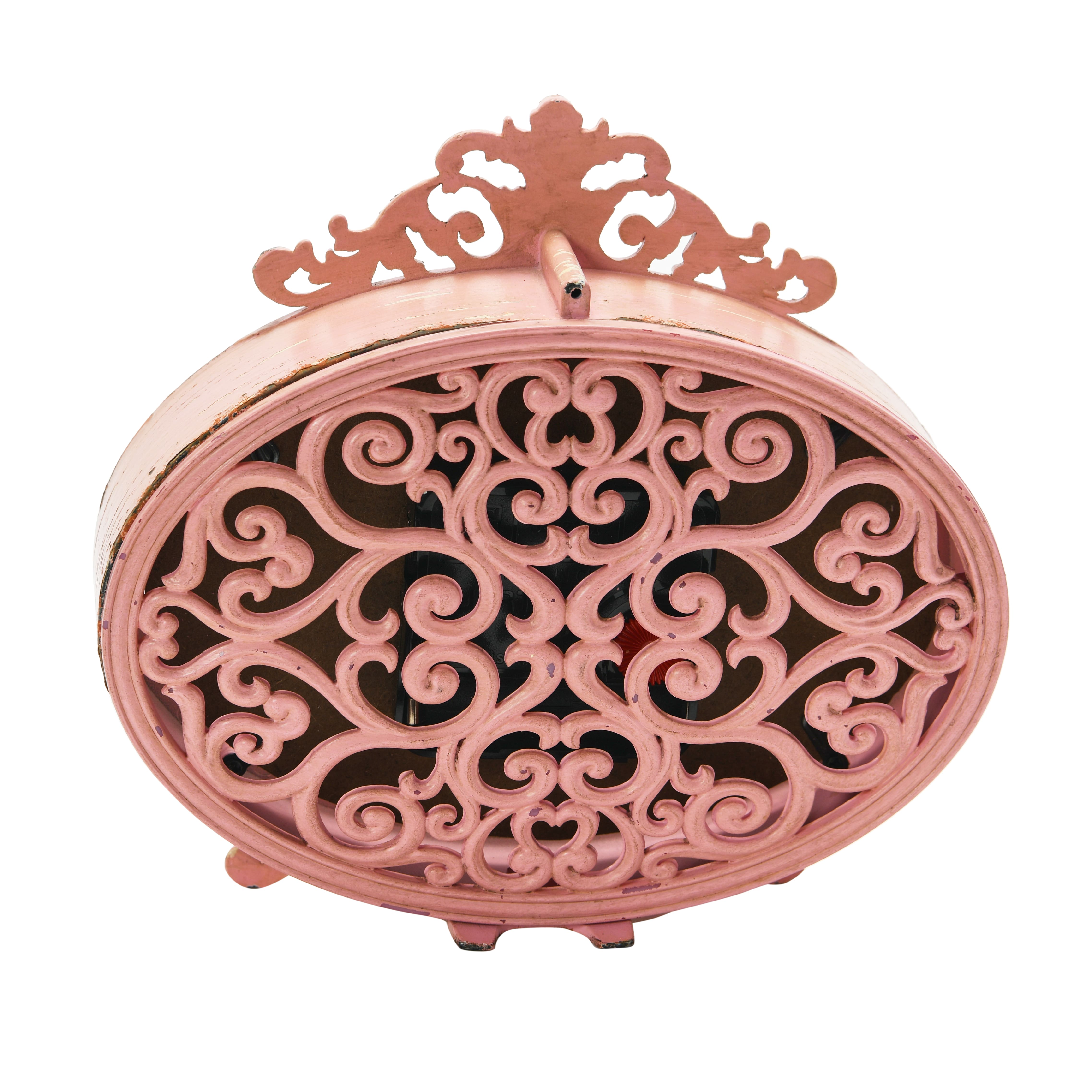 Hello Honey&#xAE; 6.5&#x22; Distressed Pewter Mantel Clock