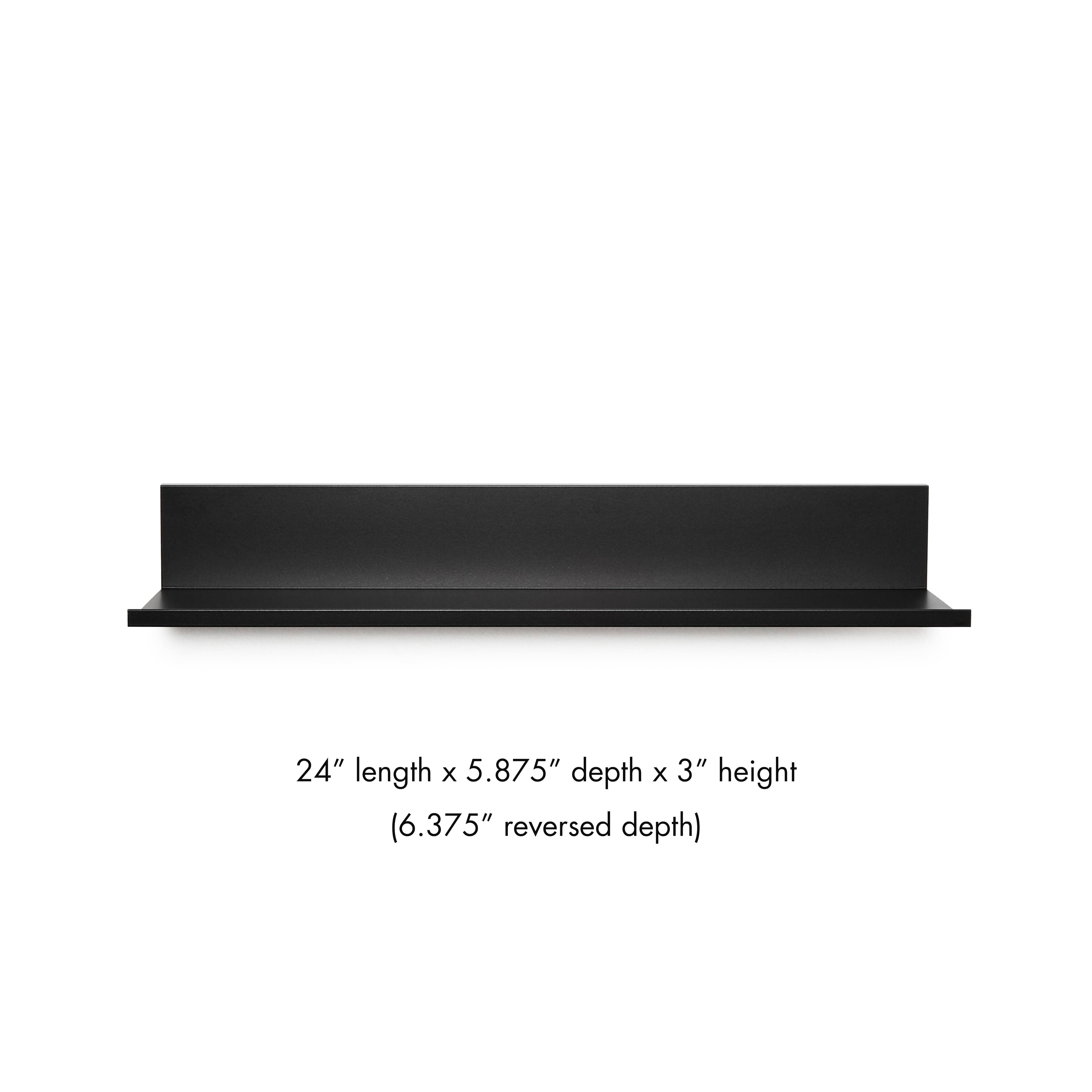 HangZ™ Black Reversible No Stud Floating Shelf