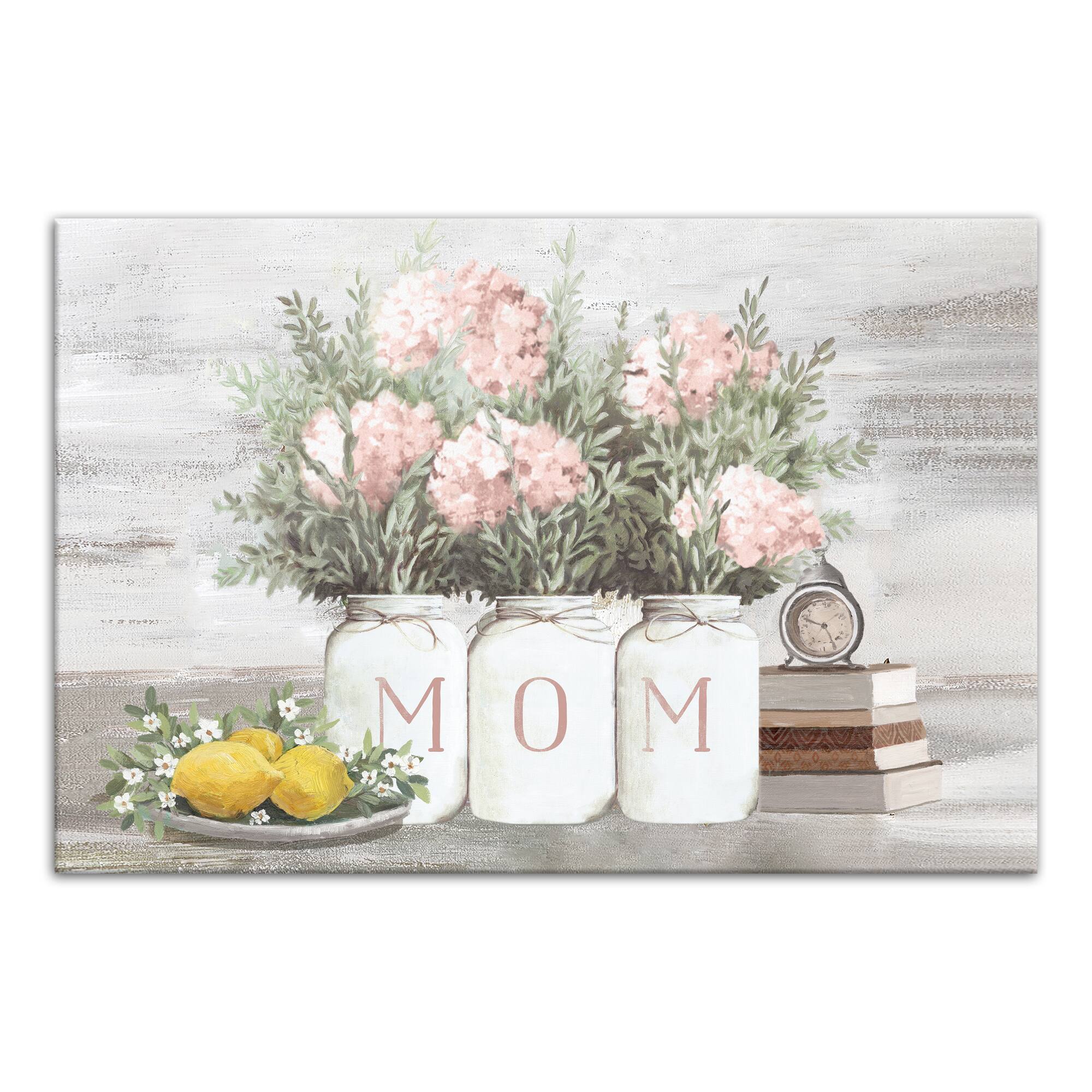 Mom Floral Still Life Canvas Wall Art