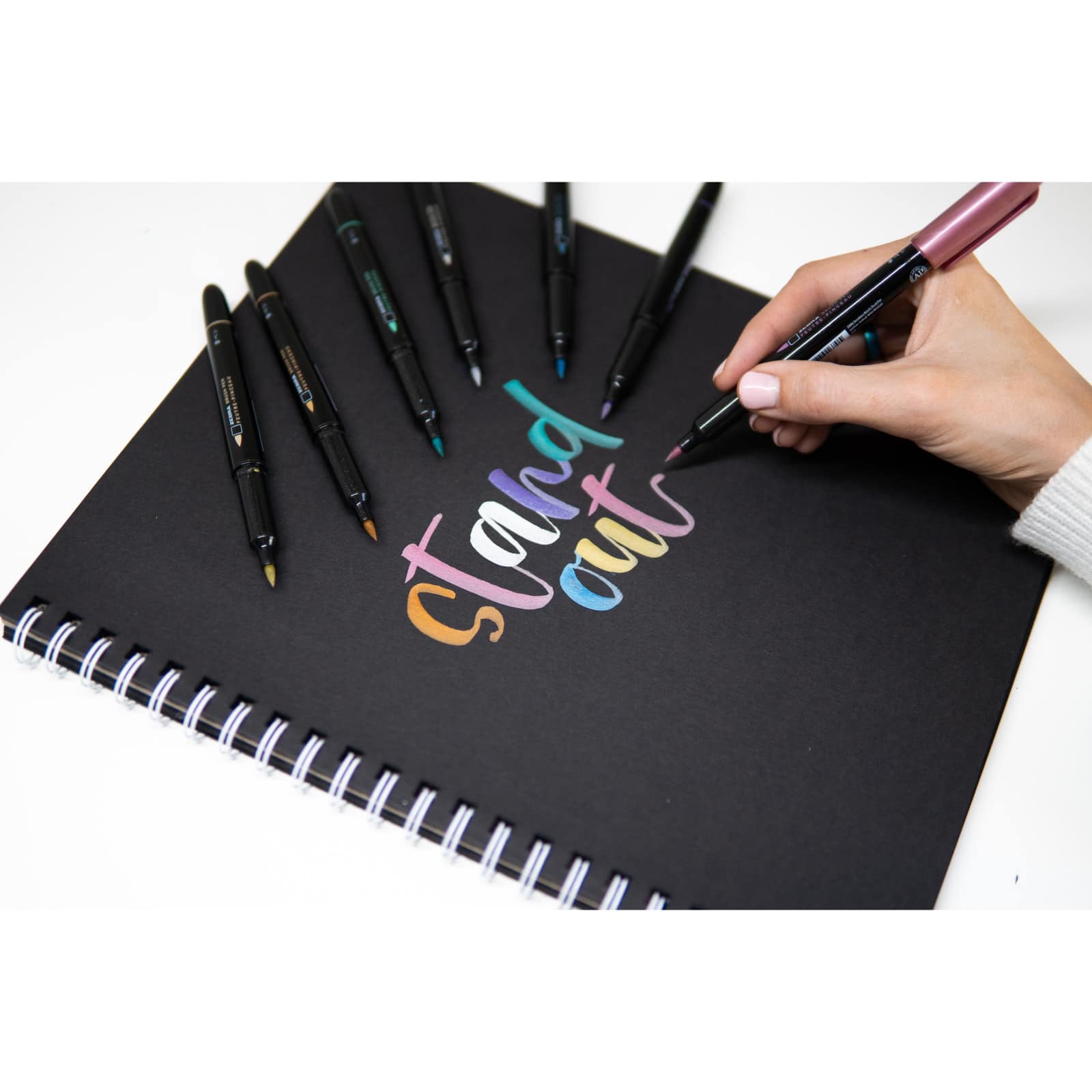 Zebra 7 Color Metallic Brush Pen Set