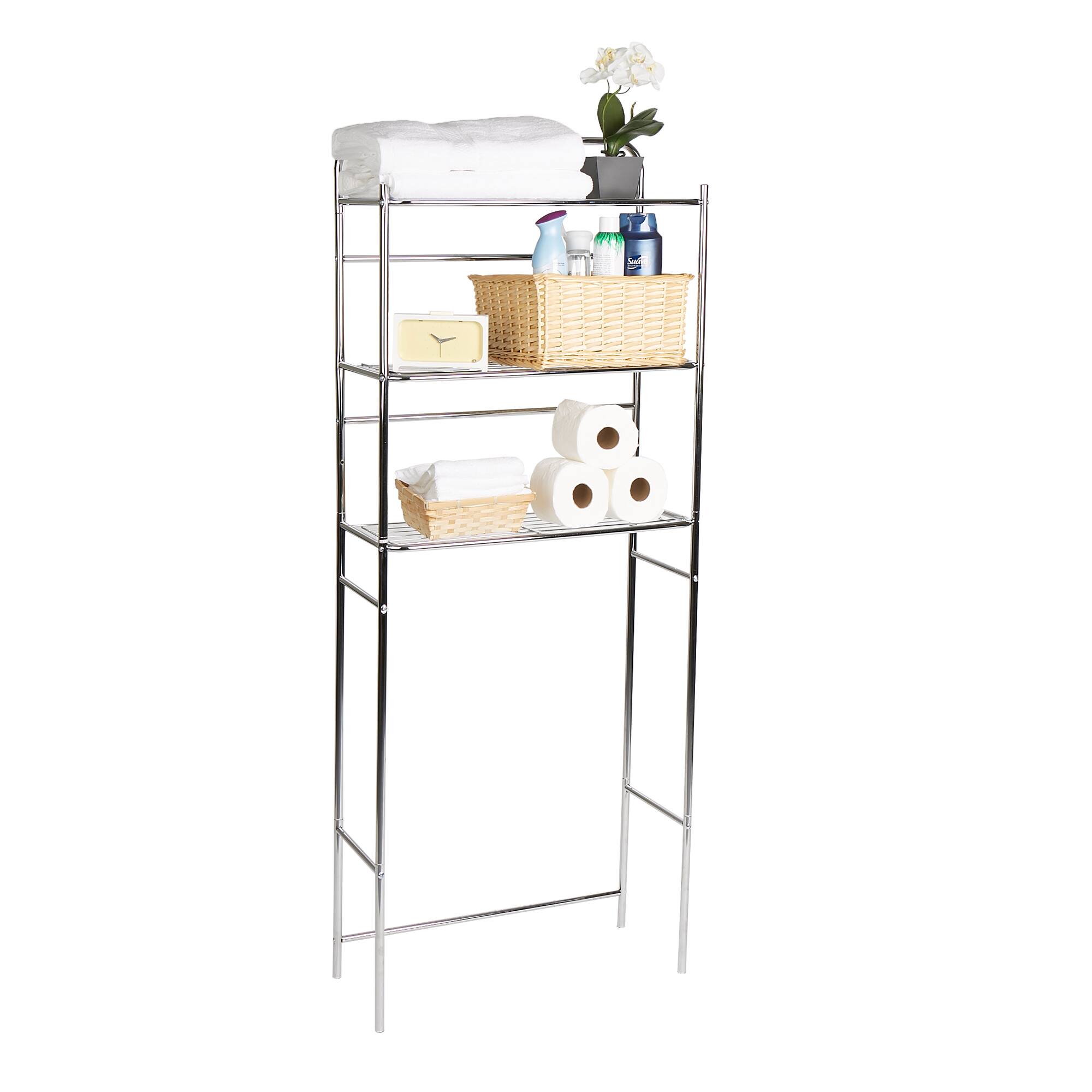 Mind Reader Silver 3-Tier Over the Toilet Rack