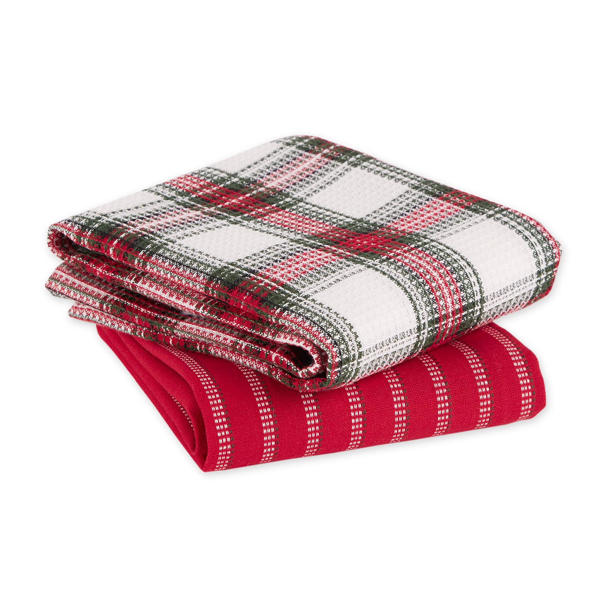 DII® Christmas Plaid Dishtowel Set