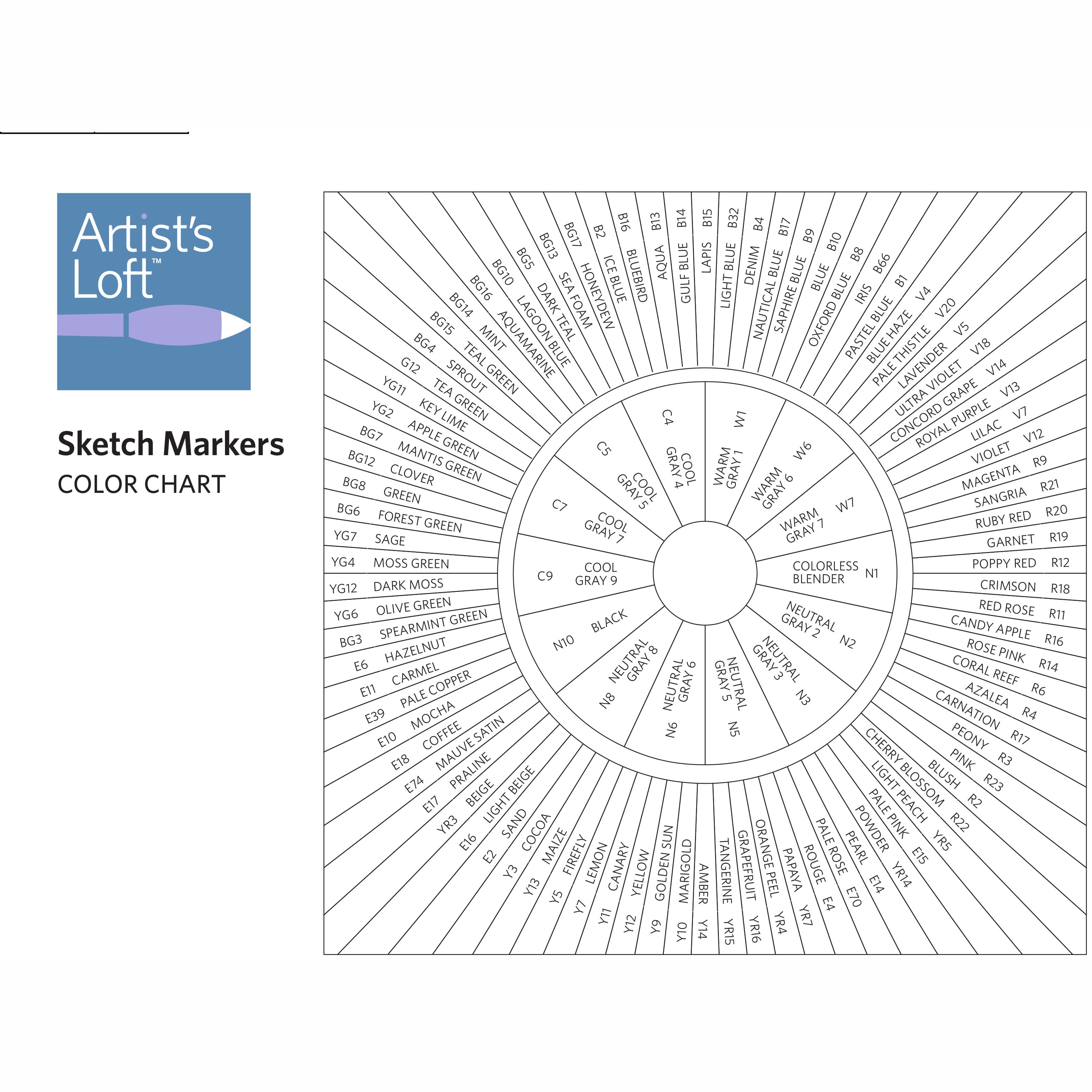 Artist's Loft Floral Level 2 Dual Tip Sketch Marker Set