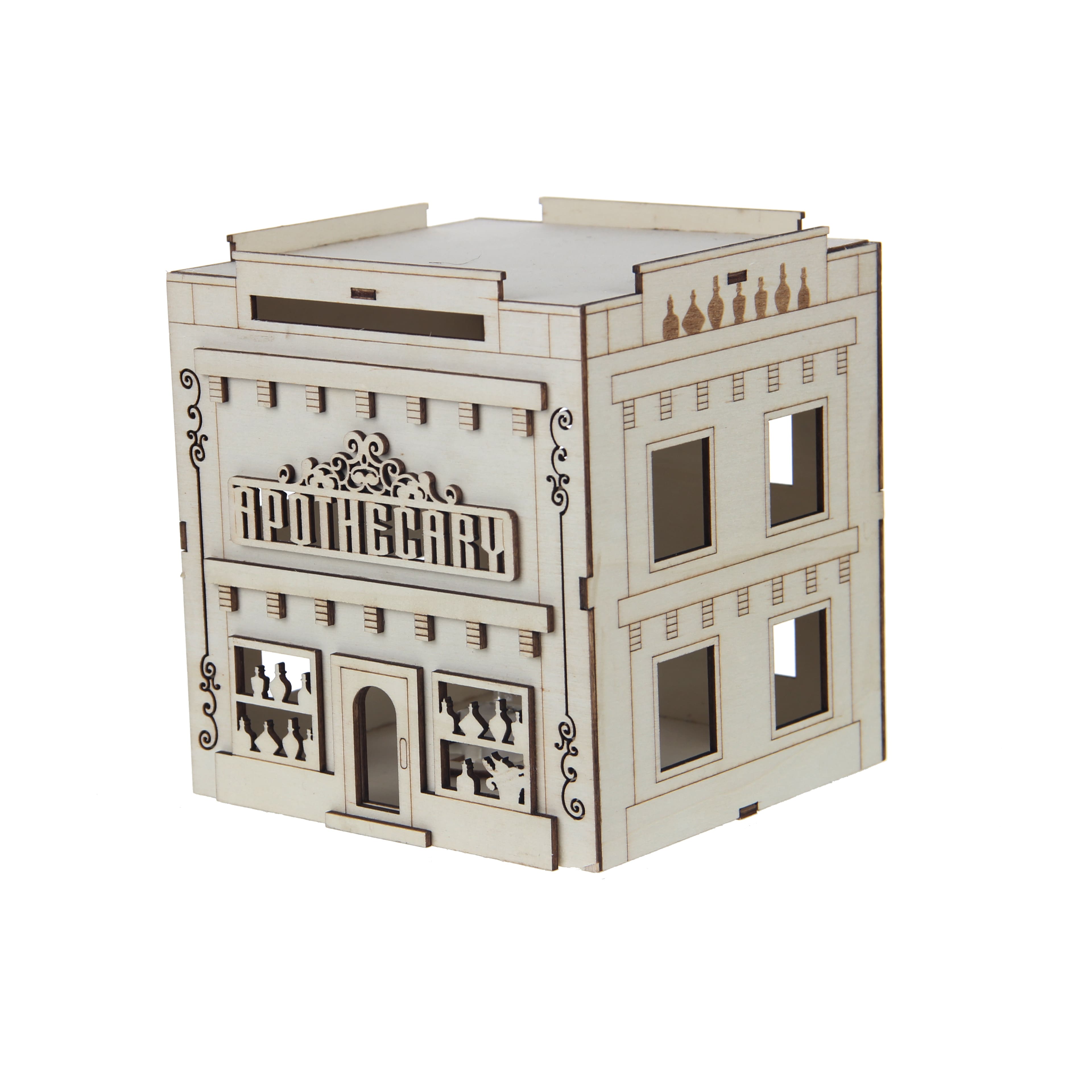 6&#x22; DIY Village Apothecary LED Wood D&#xE9;cor by Make Market&#xAE;