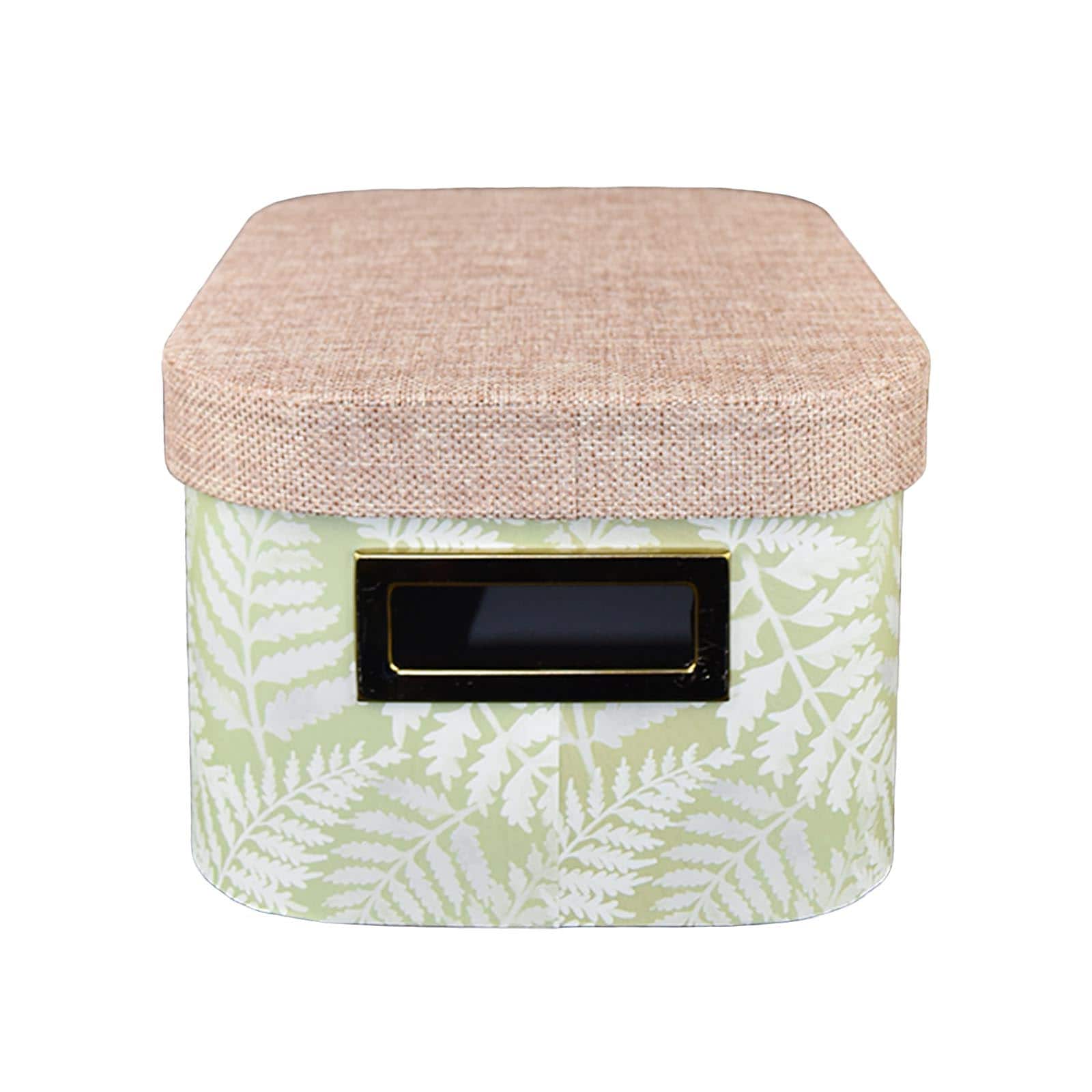 Small Light Green Leaf Decorative Box with Brown Lid by Ashland&#xAE;