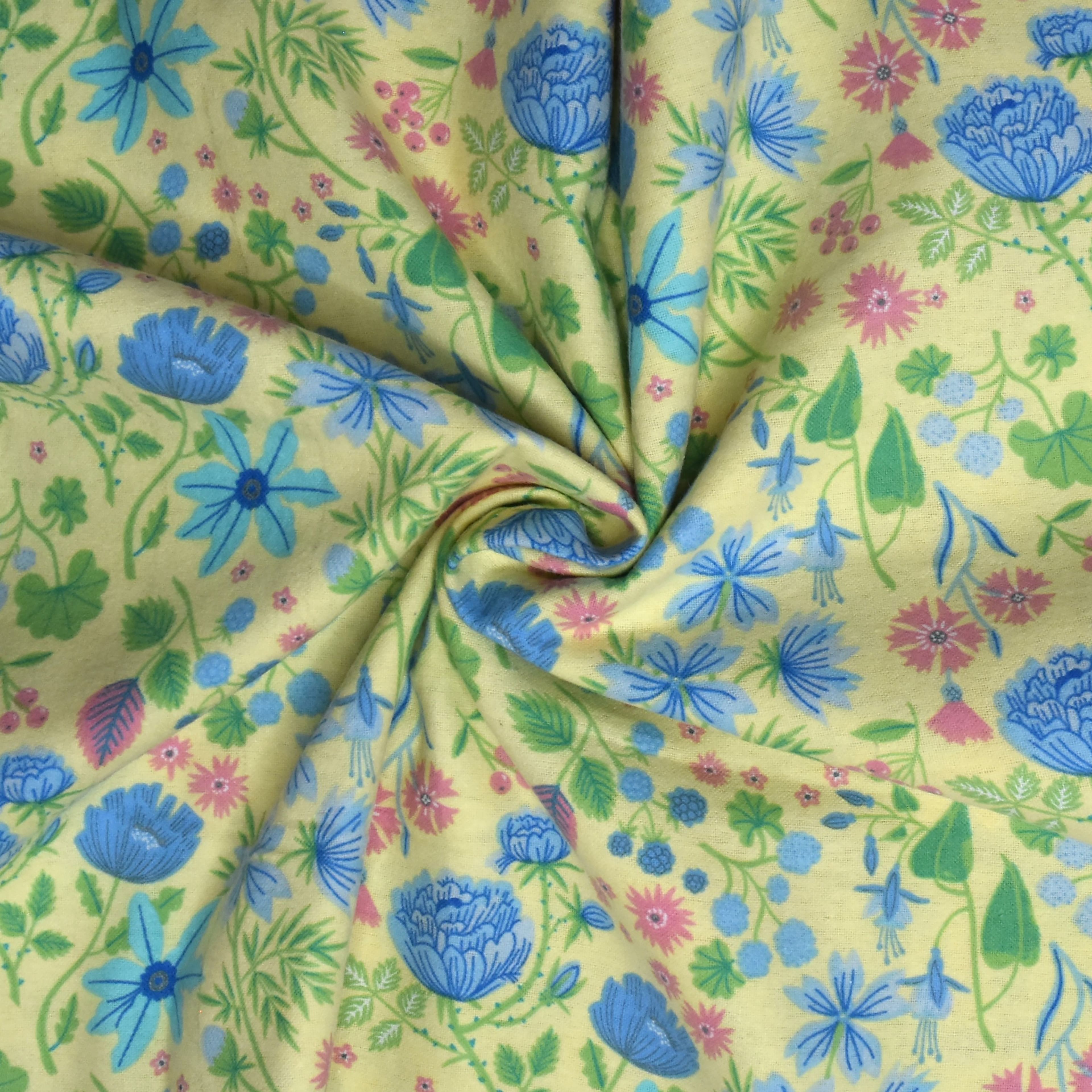 Feldman Yellow Flowers Cotton Flannel