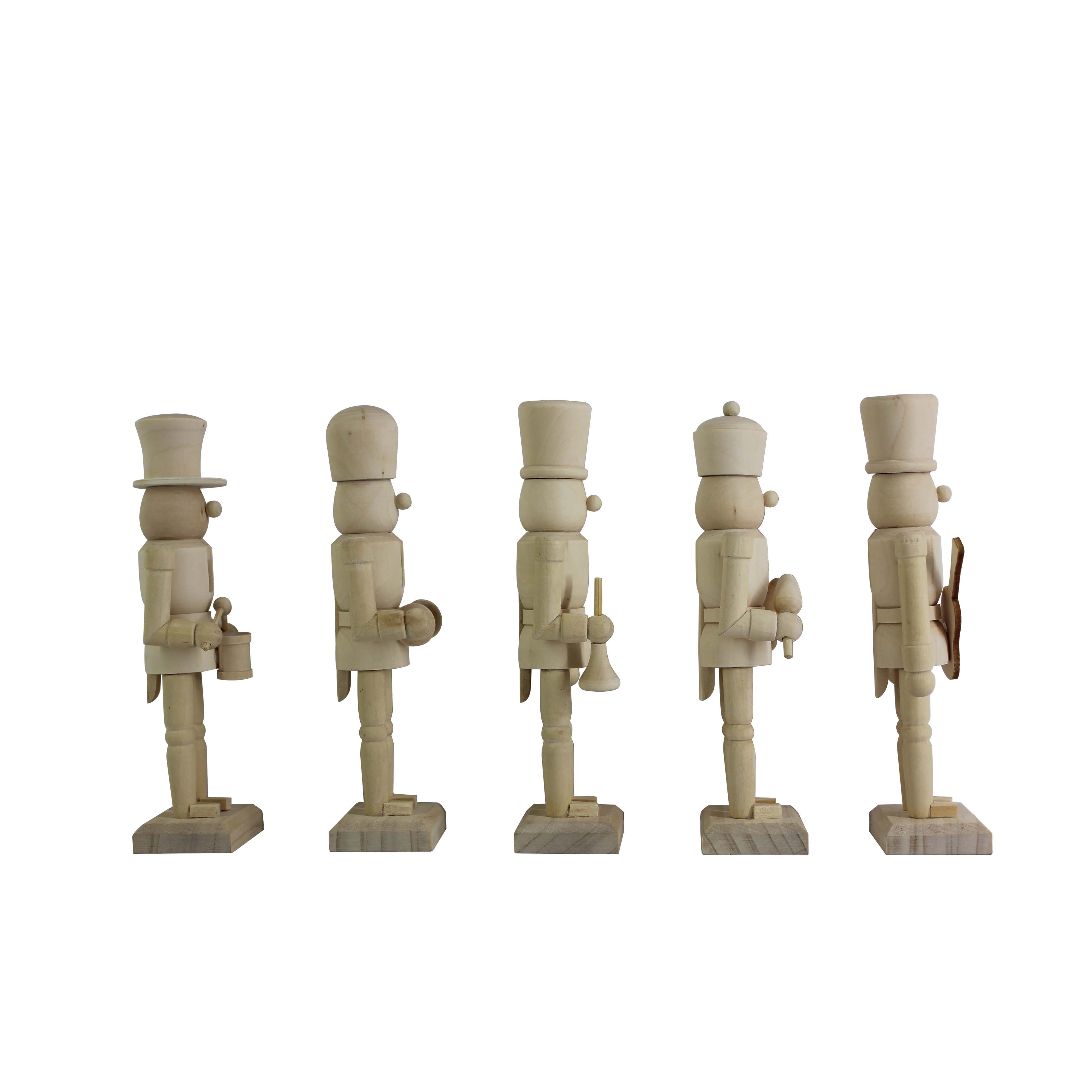 6&#x22; Musical 5 Piece DIY Pinewood Nutcracker Set by Make Market&#xAE;