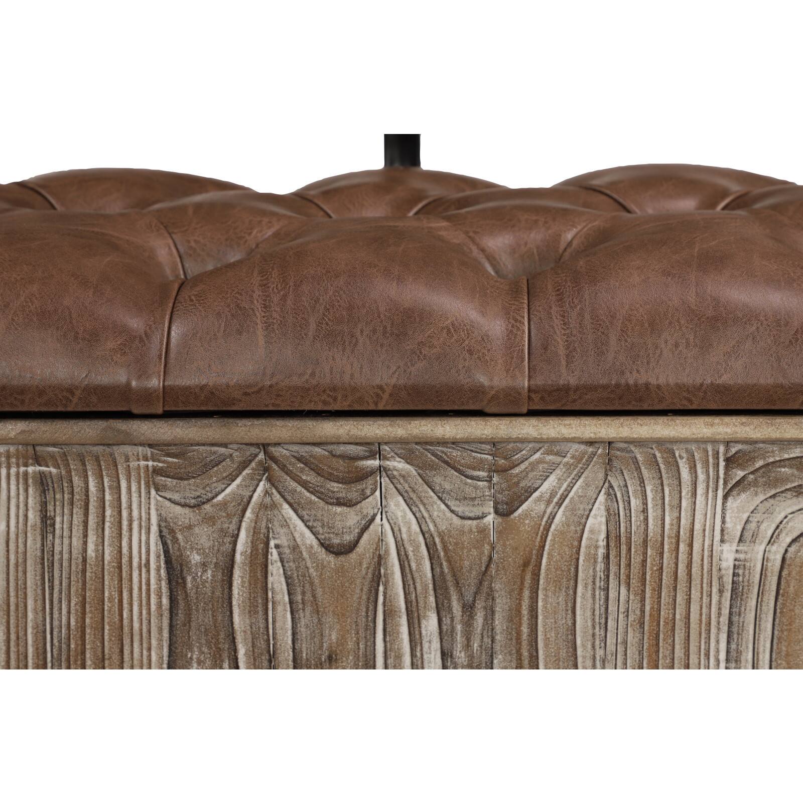 Brown Chinese Fir Rustic Bench, 32&#x22; x 47&#x22; x 20&#x22;