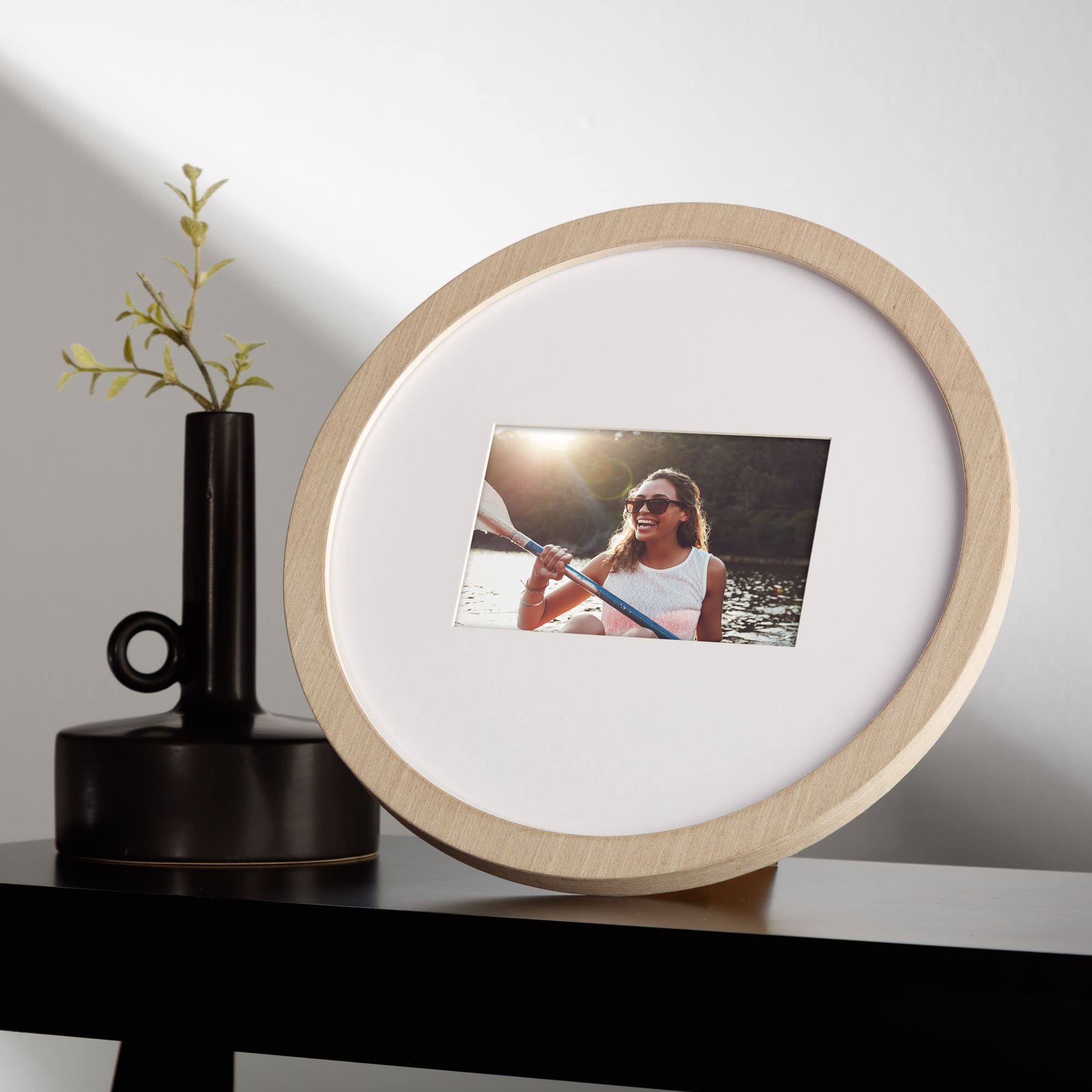 Natural Round 6&#x22; x 4&#x22; Frame with Mat by Studio D&#xE9;cor&#xAE;