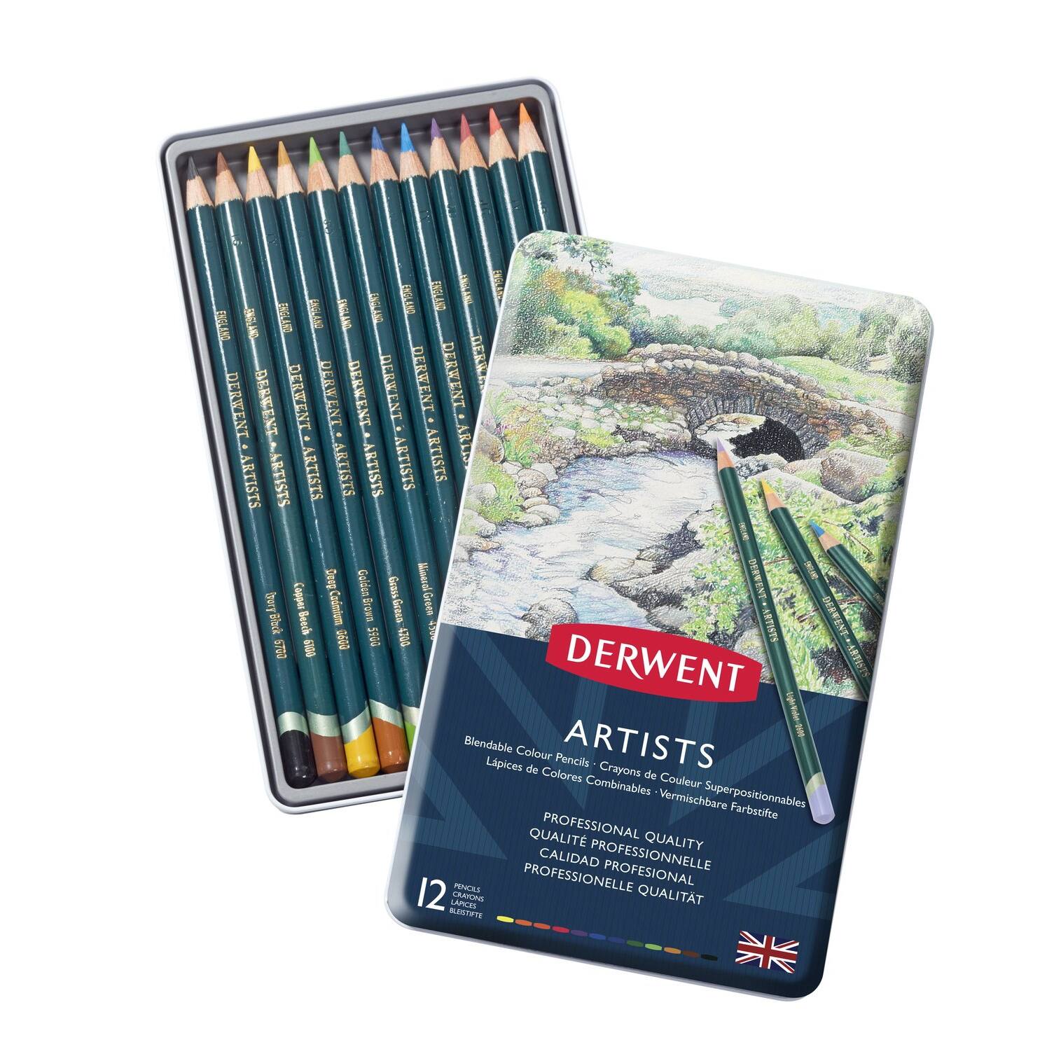 Derwent® Artists Colored Pencil 12 Color Tin Set