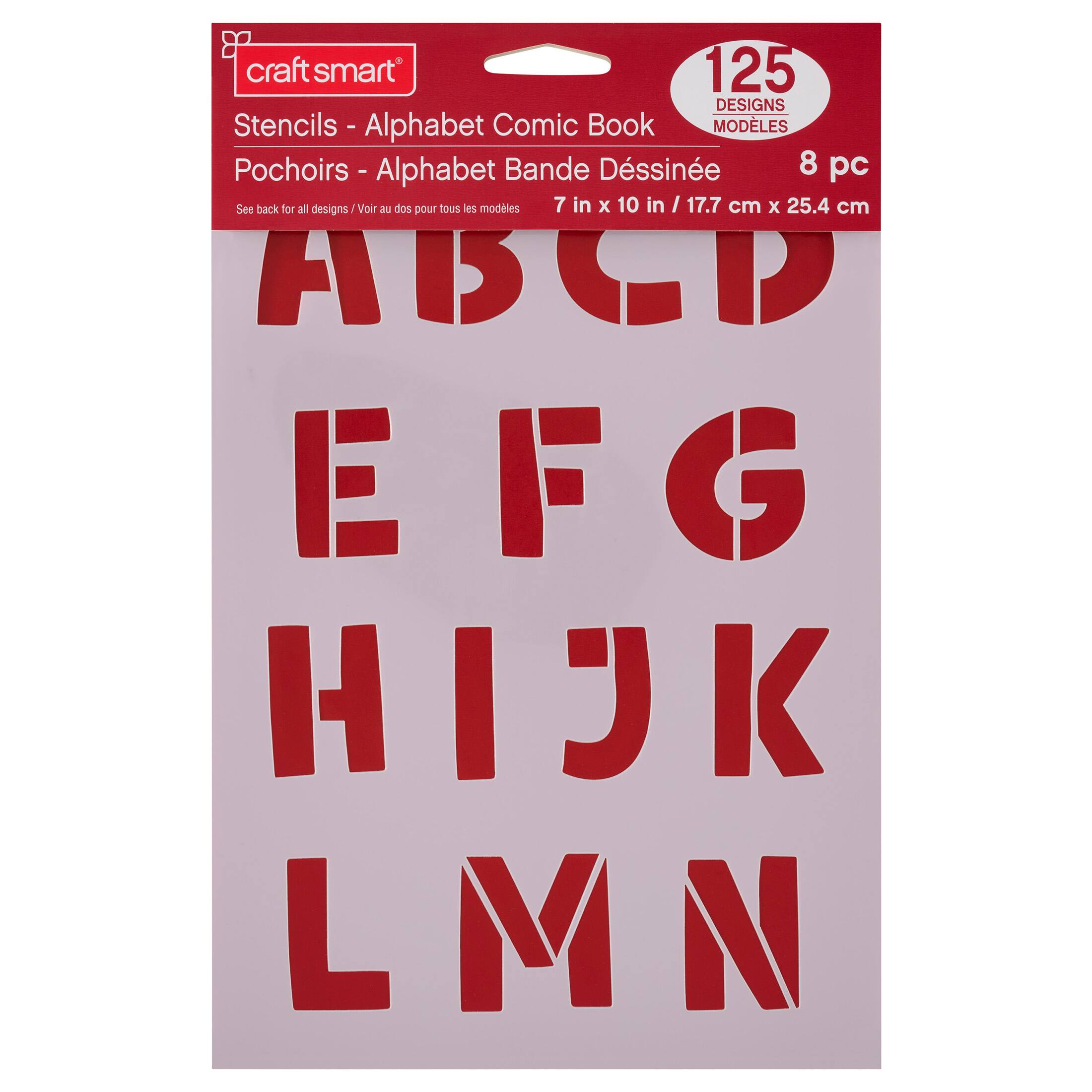 6 Pack: 1.5" Comic Book Alphabet Stencils by Craft Smart®