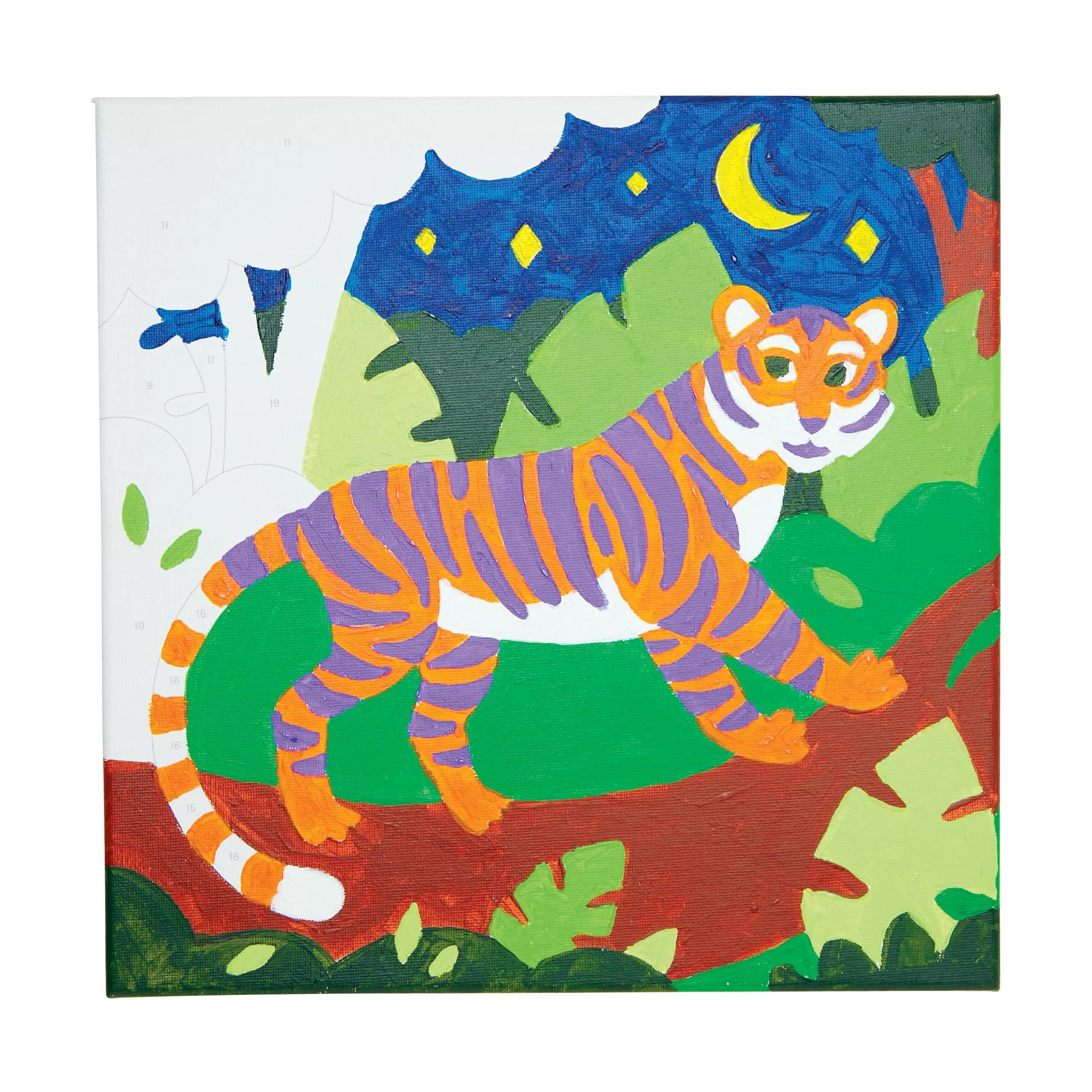 OOLY Colorific Canvas Terrific Tiger Paint-By-Number Kit