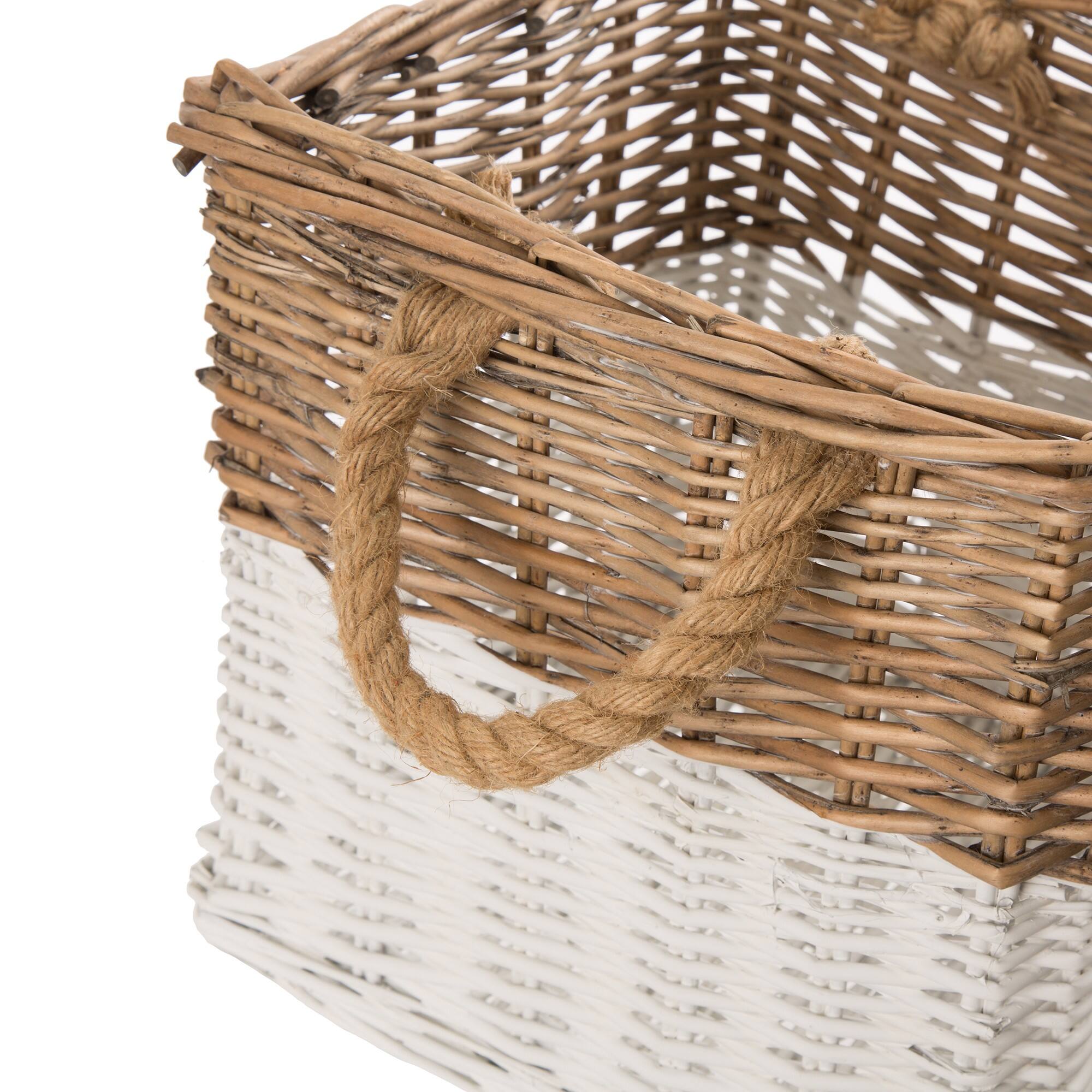 Glitzhome® Natural White Square Willow Baskets, 3ct. Michaels