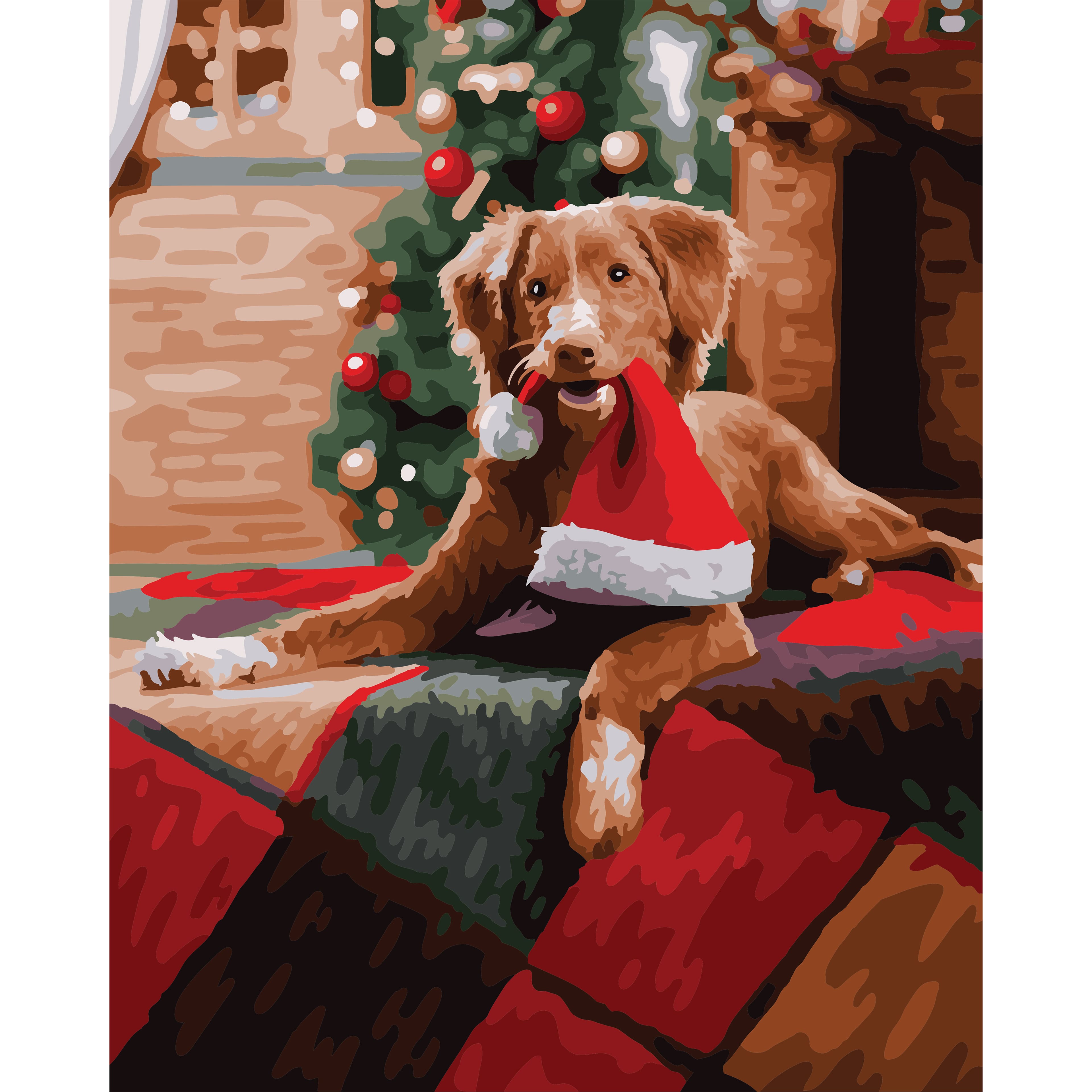 Golden Retriever Christmas Paint by Number Kit by Artist&#x27;s Loft&#xAE;