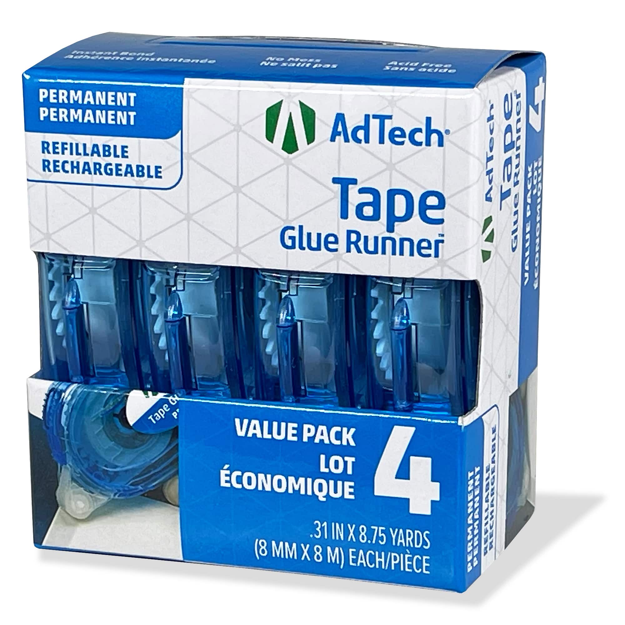 Adtech Removable Tape Glue Runner, 4ct., Size: 0.31 x 8.75yd, Other