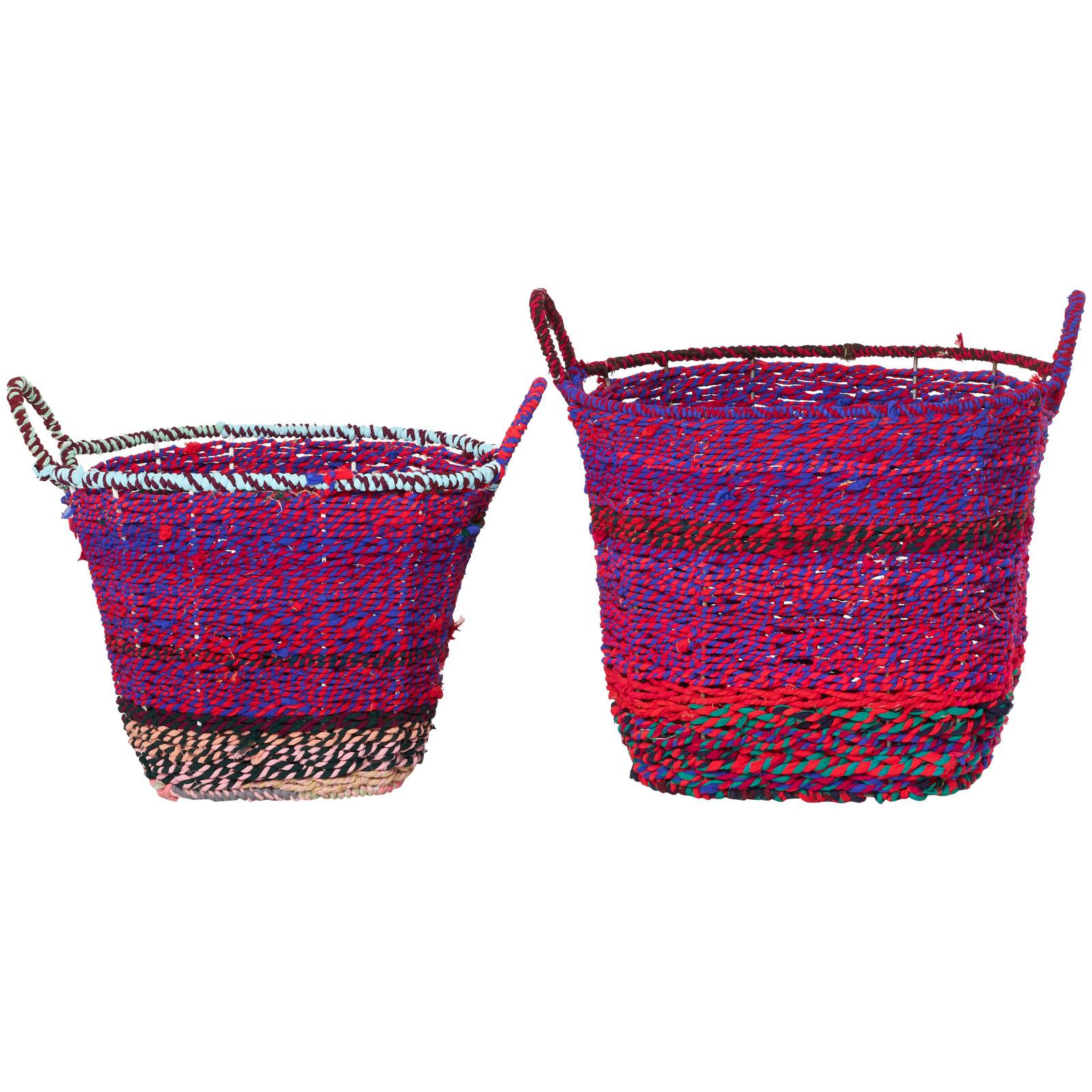 CosmoLiving by Cosmopolitan Multicolor Cotton Bohemian Storage Basket Set