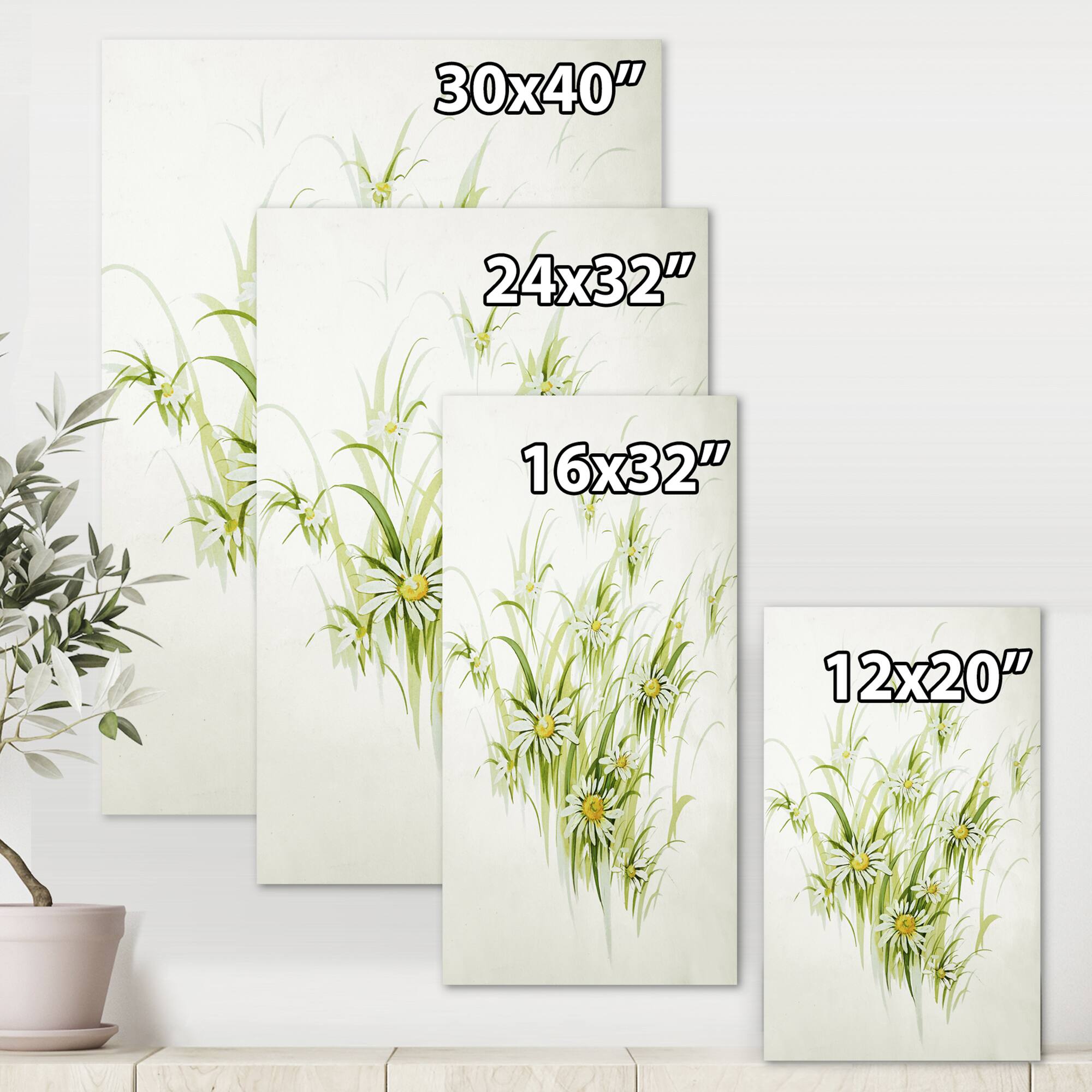 Designart - Retro Drawing of Flowers I