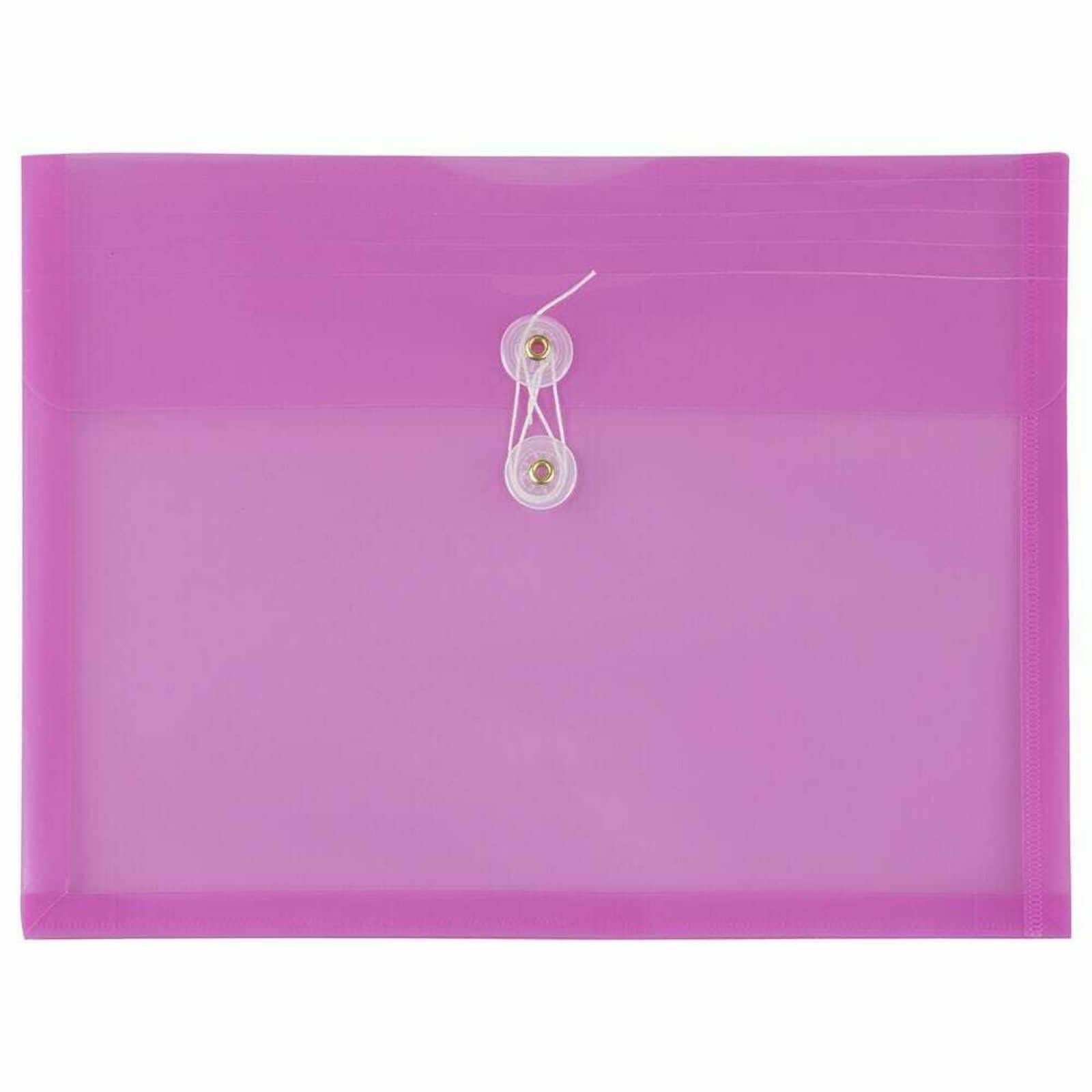 JAM Paper Booklet Plastic Envelopes with Button and String Closure, 108ct.