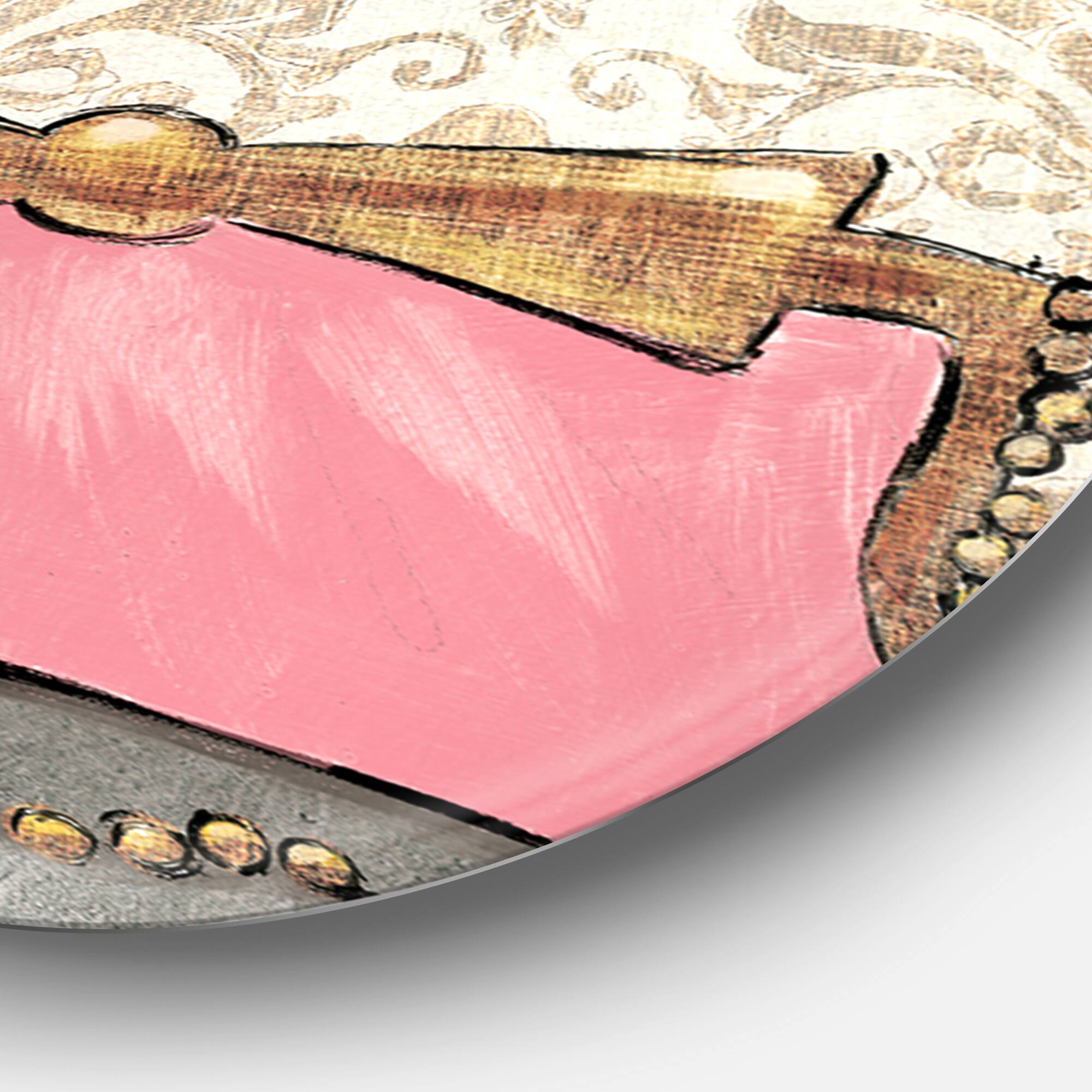 Designart - Gold Fabulous Life Style I - Glam Metal Circle Wall Art